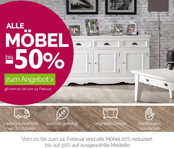 SALE – bis zu 50% Rabatt auf Möbel