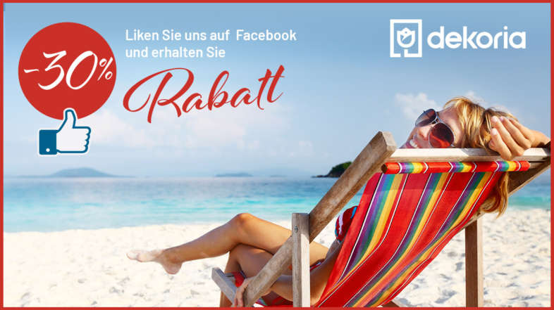 Liken Sie uns auf Facebook und wählen 1 Produkt 30% billiger