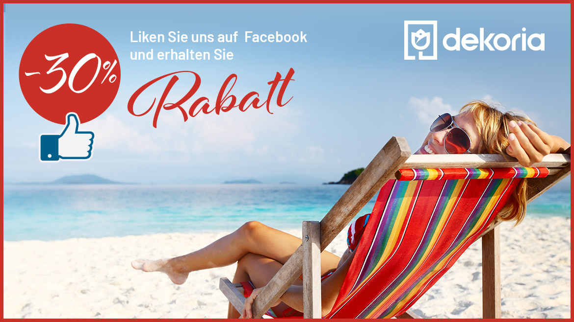 Liken Sie uns auf Facebook und wählen 1 Produkt 30% billiger