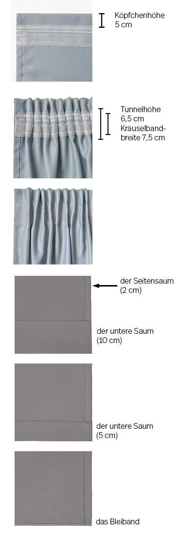 VORHANG MIT TUNNEL UND KÖPFCHEN
