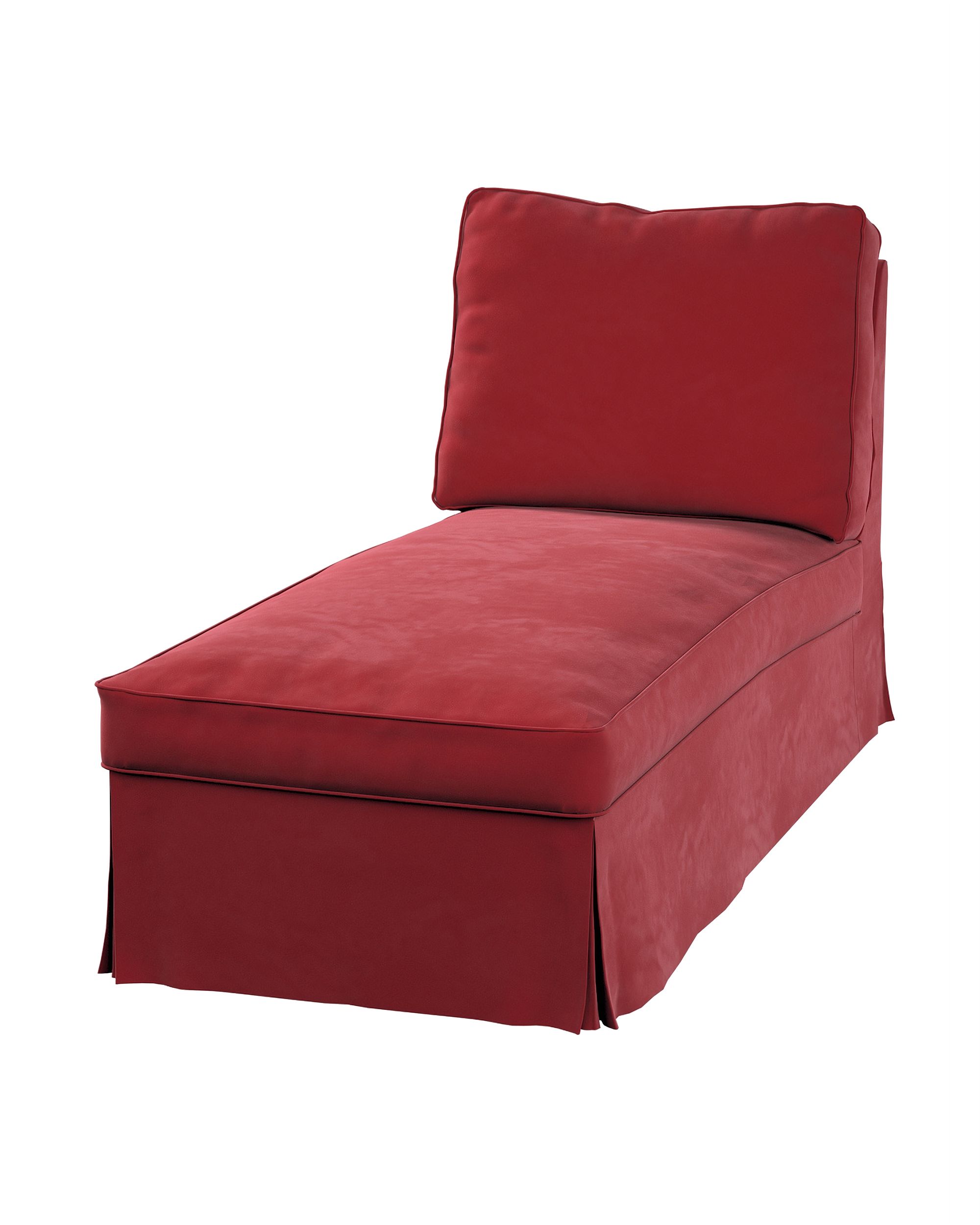 Bezug für Ektorp Recamiere ohne Armlehne, neues Modell Farbe rot Stoff glänzend, samt