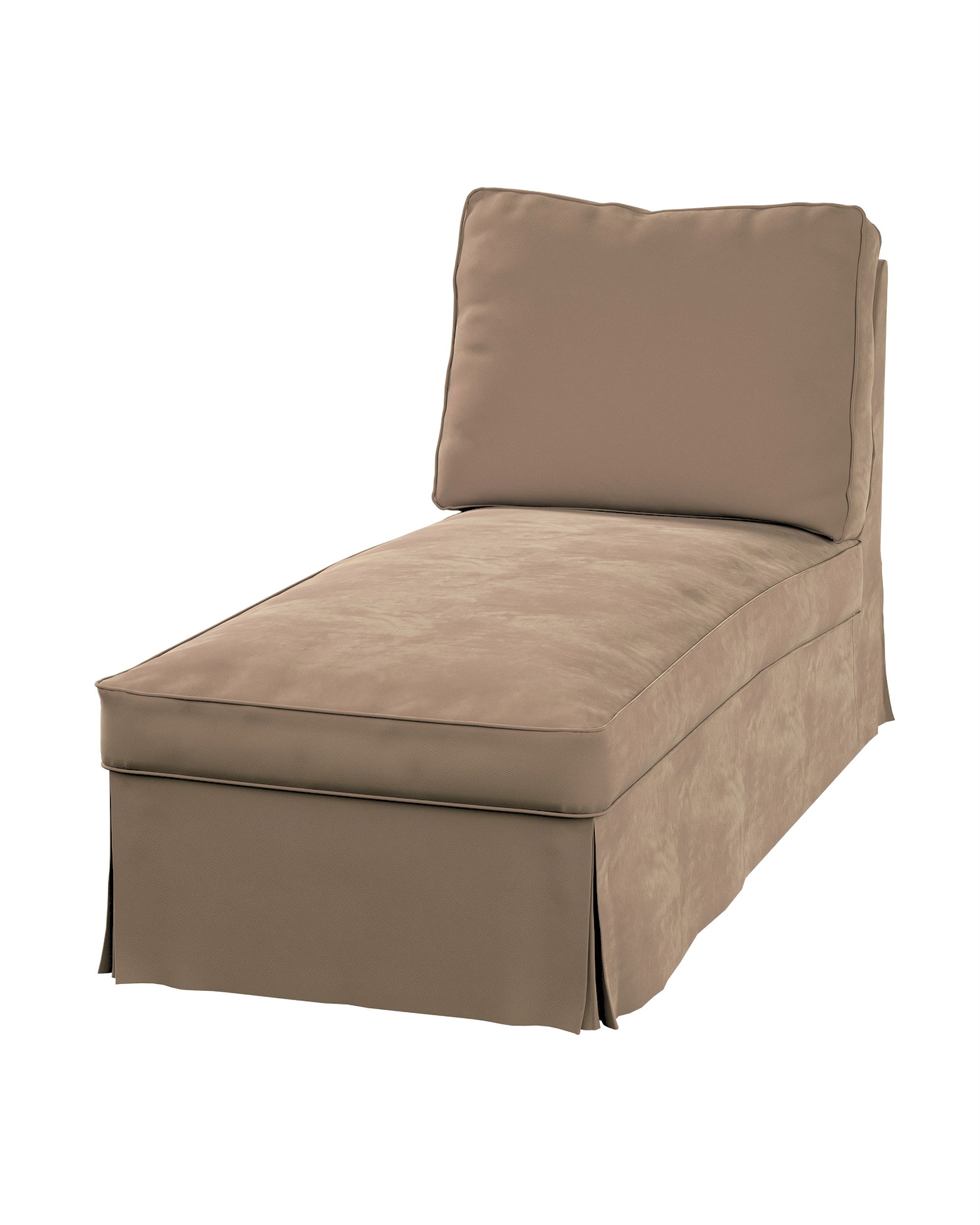 Bezug für Ektorp Recamiere ohne Armlehne, neues Modell Farbe beige Stoff glänzend, samt