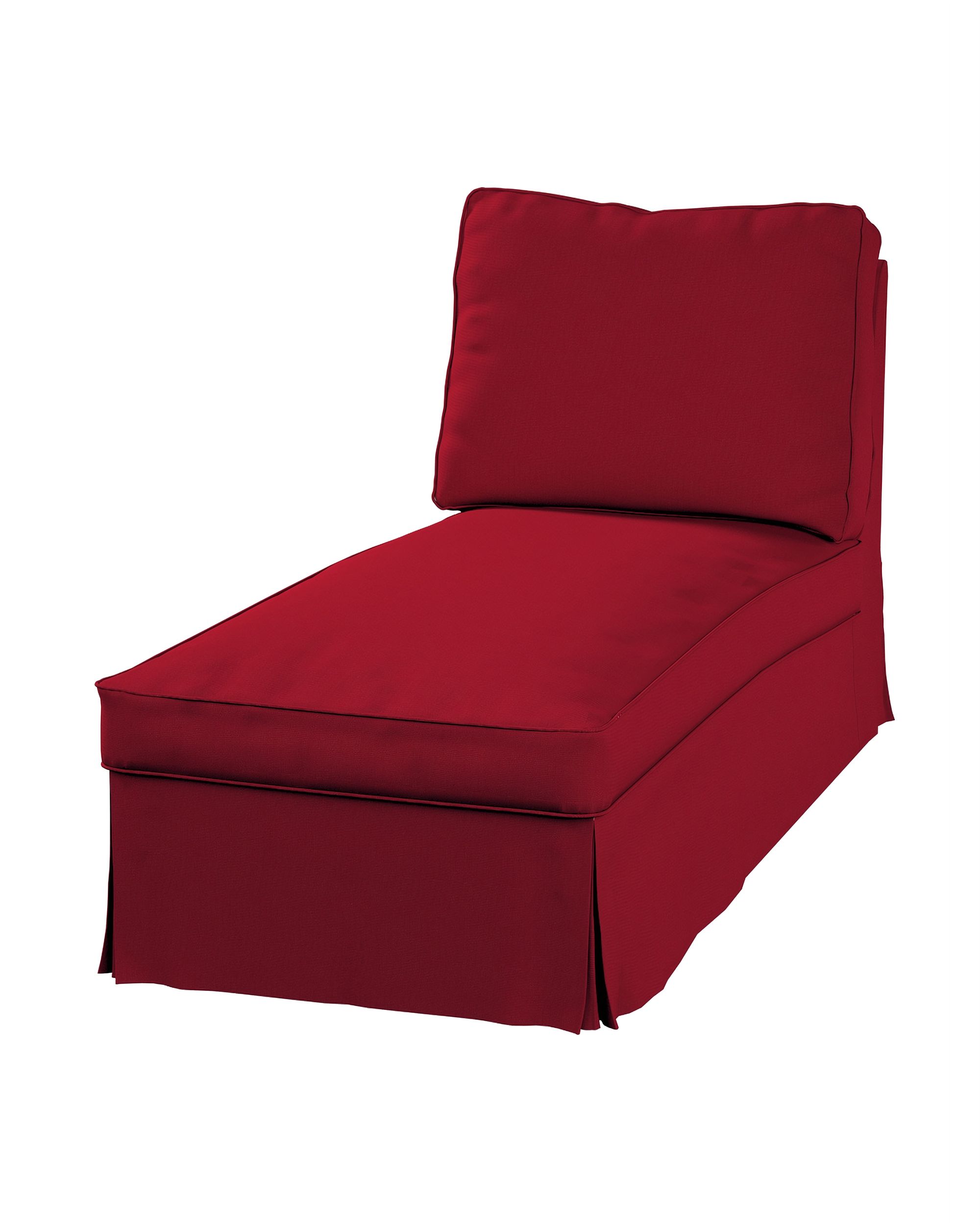 Bezug für Ektorp Recamiere ohne Armlehne, neues Modell Farbe rot Stoff strukturiert