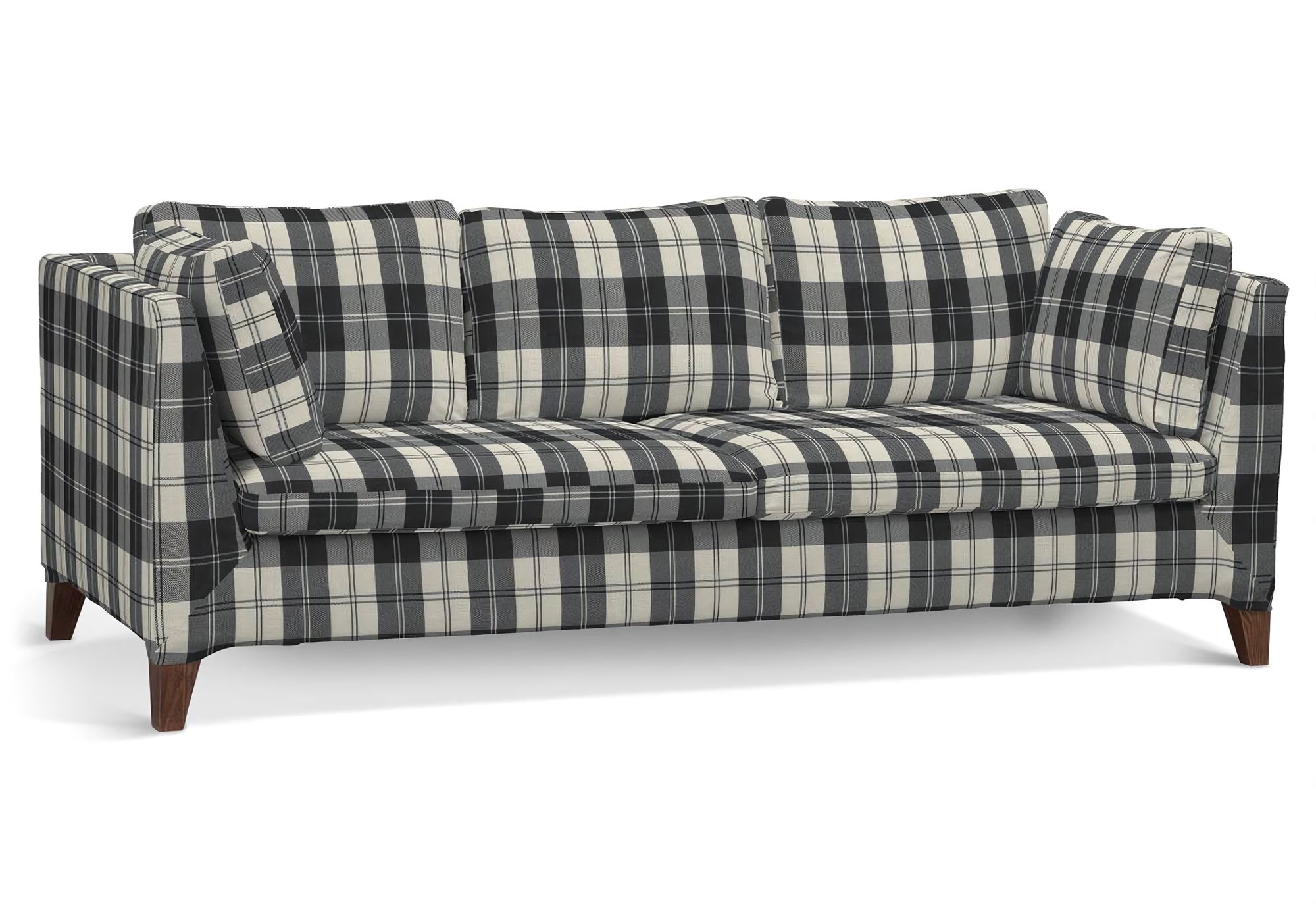 Bezug für Stockholm 3-Sitzer Sofa Farbe schwarz Stoff strukturiert, gemustert