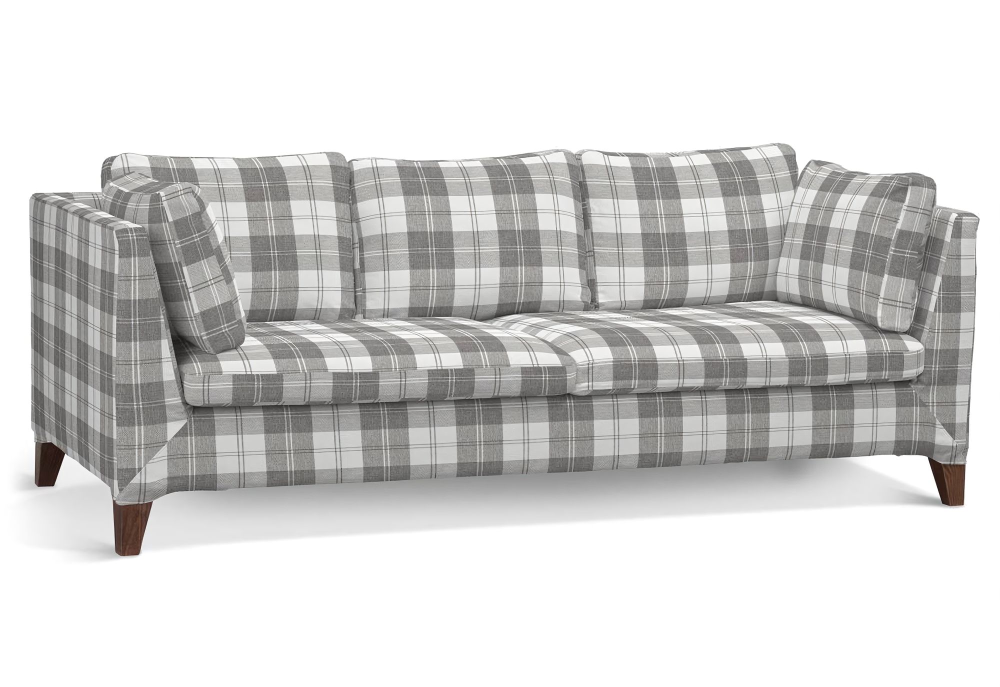 Bezug für Stockholm 3-Sitzer Sofa Farbe grau Stoff strukturiert, gemustert