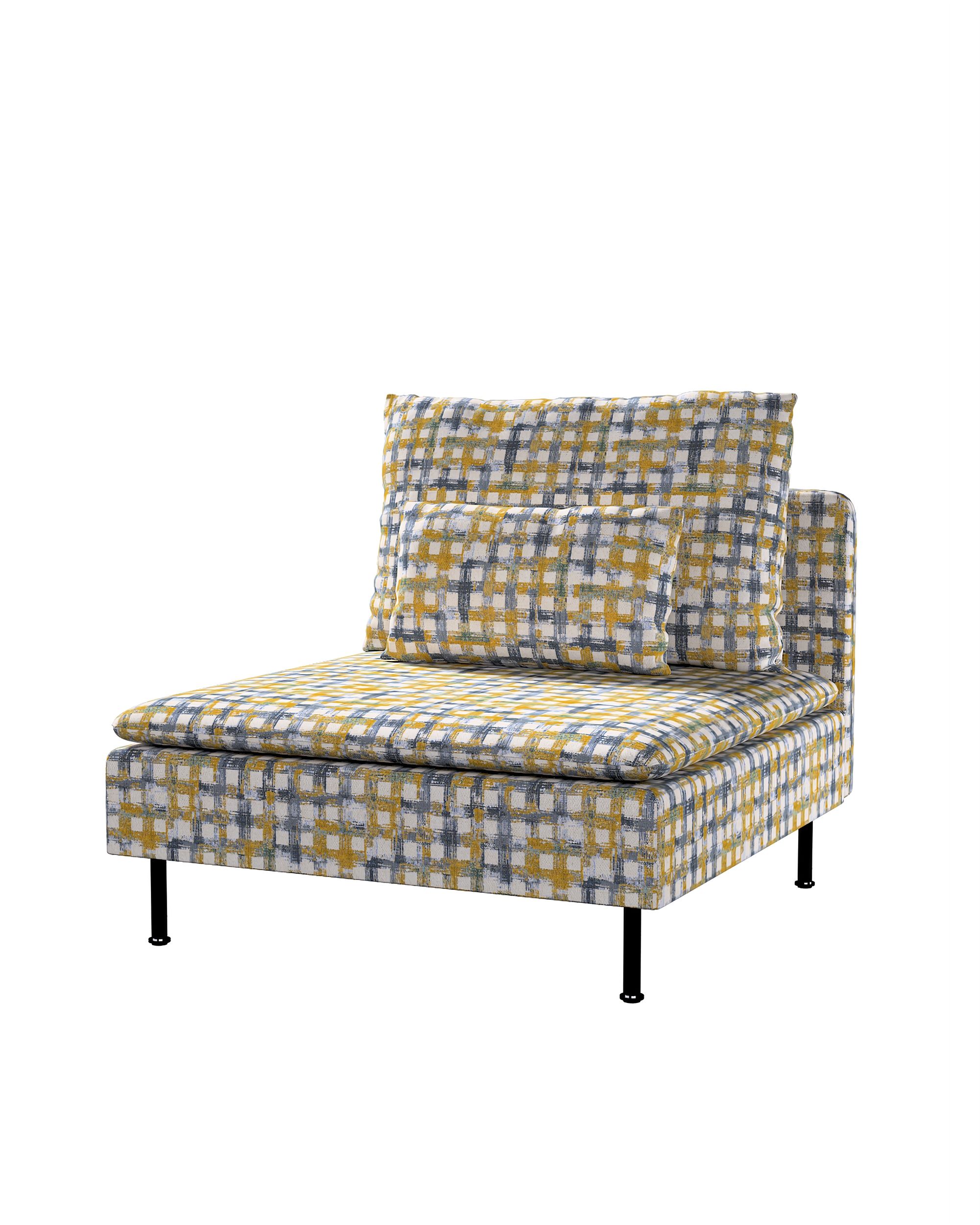 Bezug für Söderhamn Sitzelement 1 Farbe blau Stoff strukturiert, gemustert