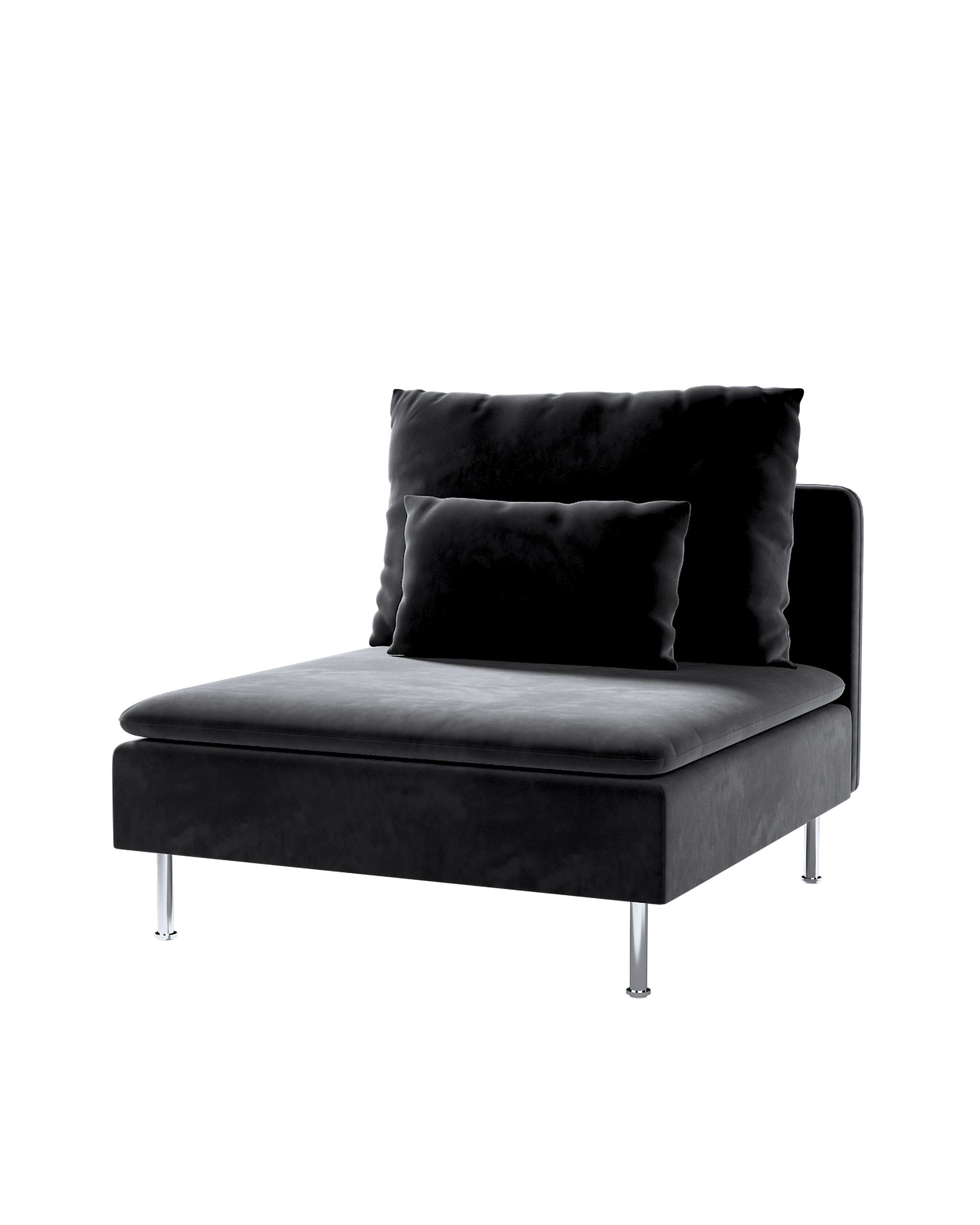 Bezug für Söderhamn Sitzelement 1 Farbe schwarz Stoff glänzend, samt