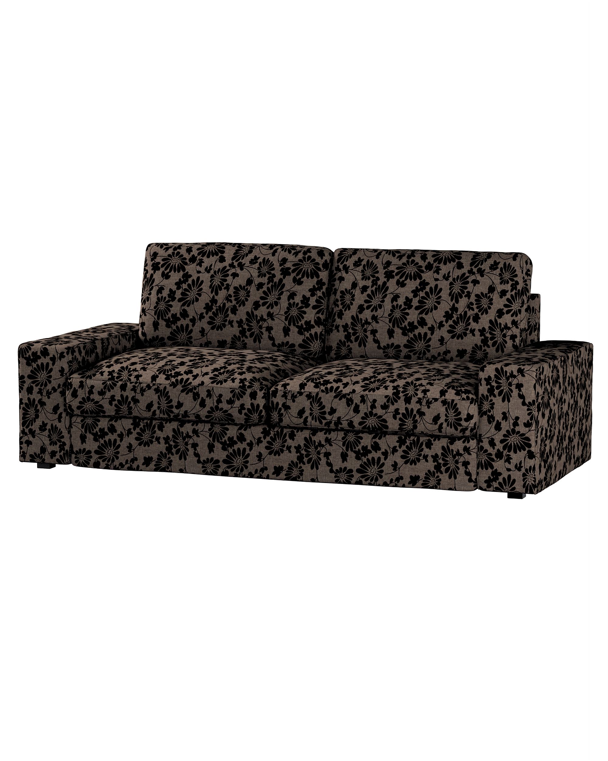 Bezug für Kivik 3-er Bettsofa Farbe braun Stoff strukturiert, gemustert