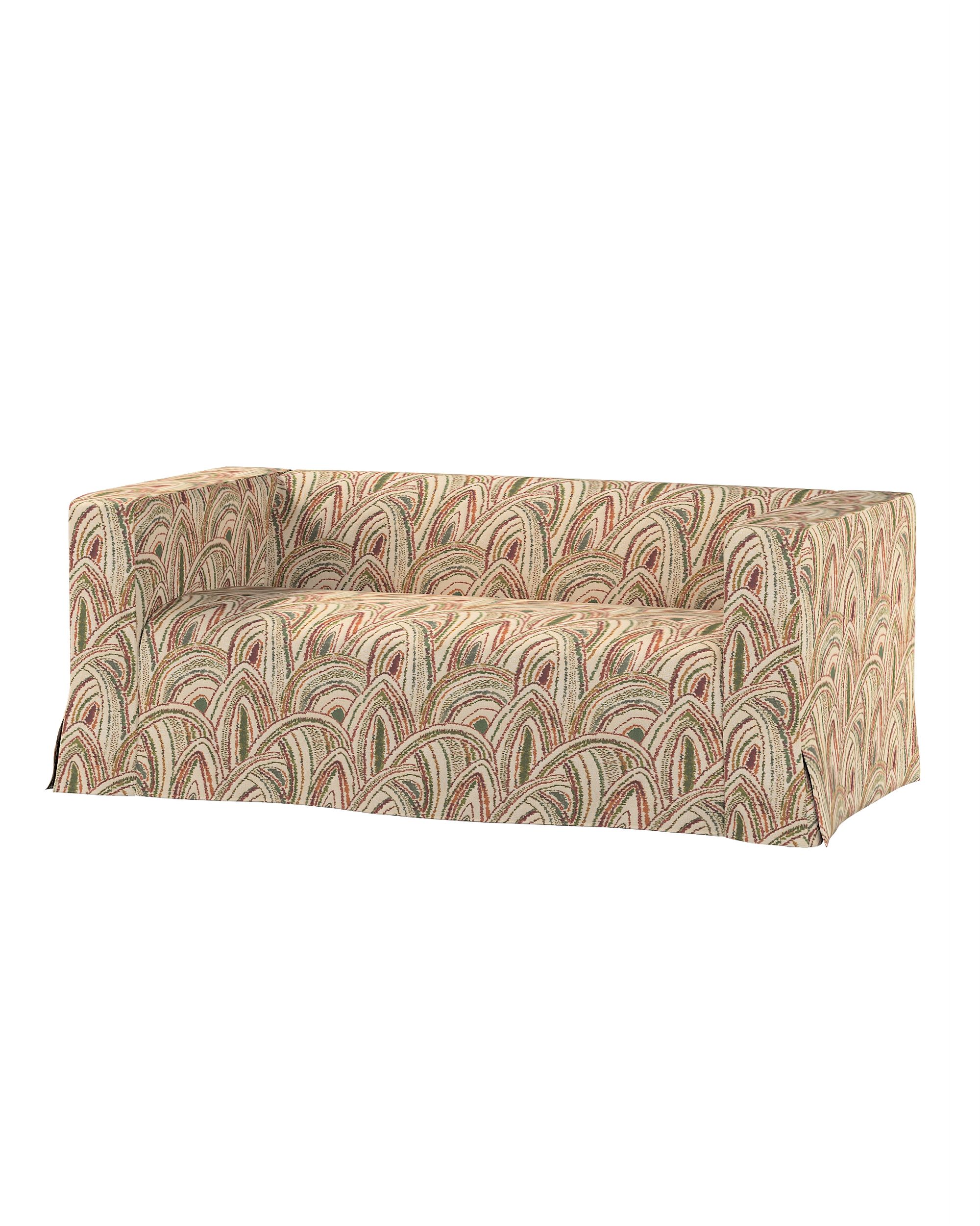Bezug für Klippan 2-Sitzer Sofa, lang mit Kellerfalte Farbe bunt Stoff strukturiert, gemustert