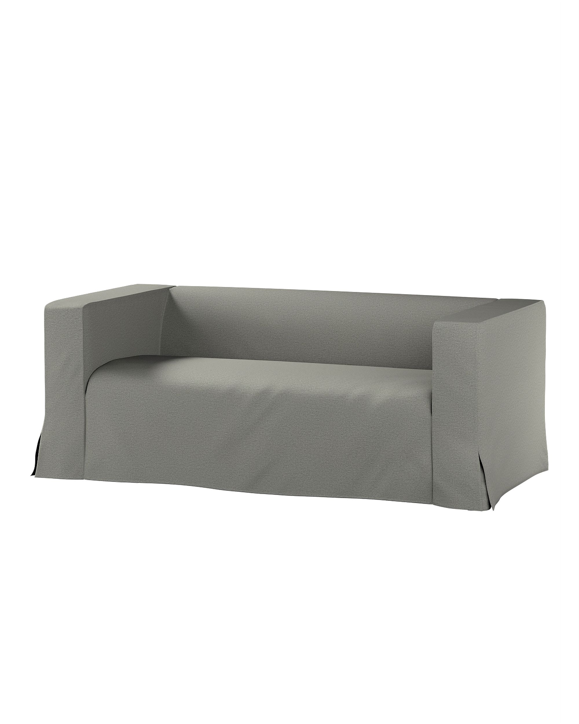 Bezug für Klippan 2-Sitzer Sofa, lang mit Kellerfalte Farbe grau Stoff strukturiert