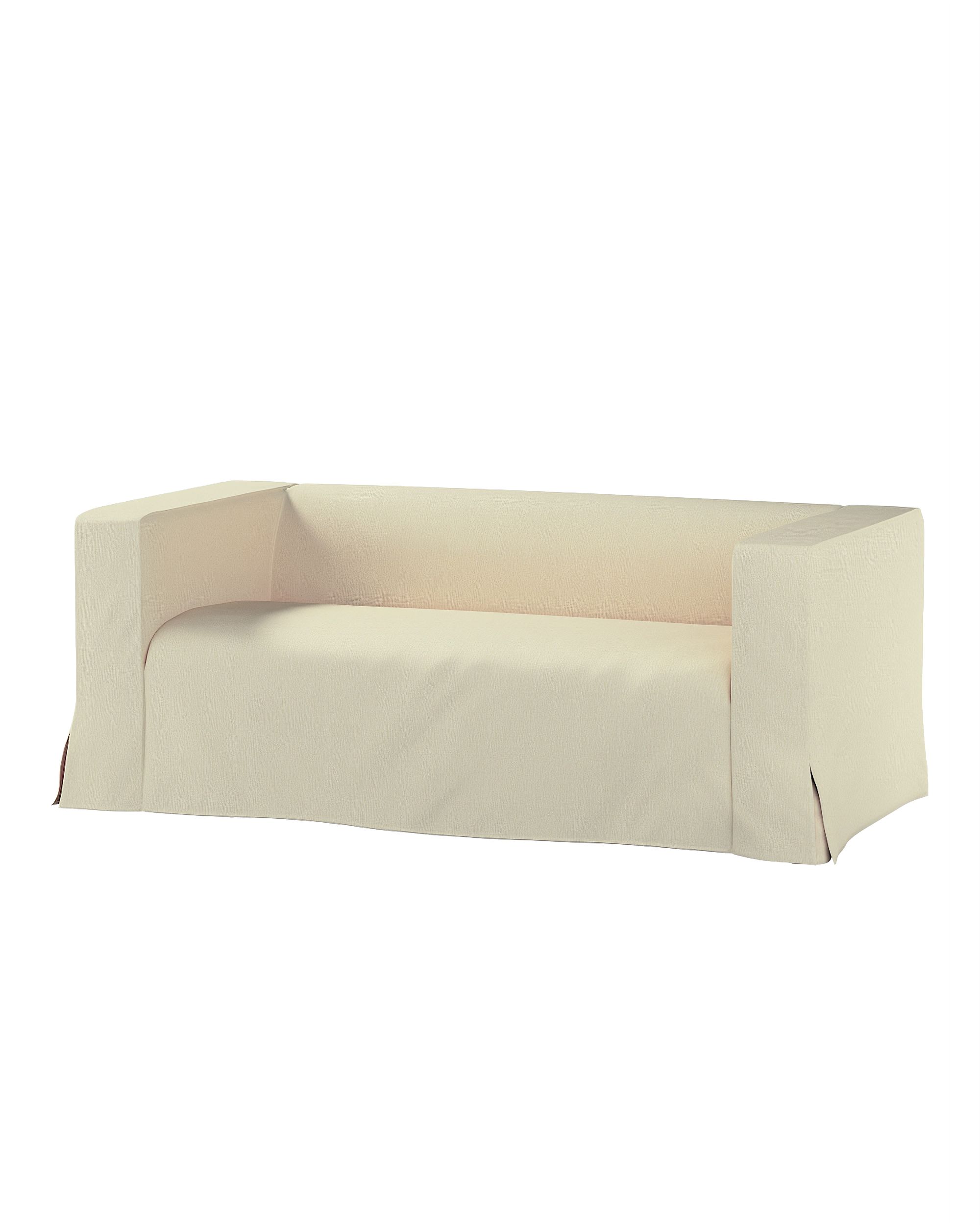 Bezug für Klippan 2-Sitzer Sofa, lang mit Kellerfalte Farbe creme Stoff glänzend, strukturiert