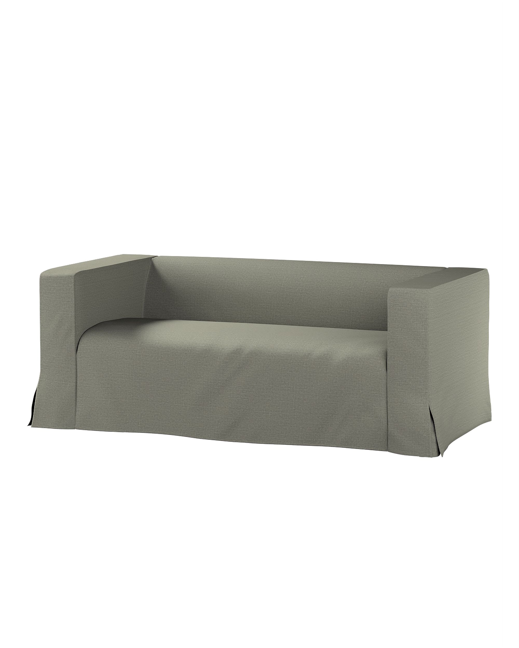 Bezug für Klippan 2-Sitzer Sofa, lang mit Kellerfalte Farbe grau Stoff strukturiert