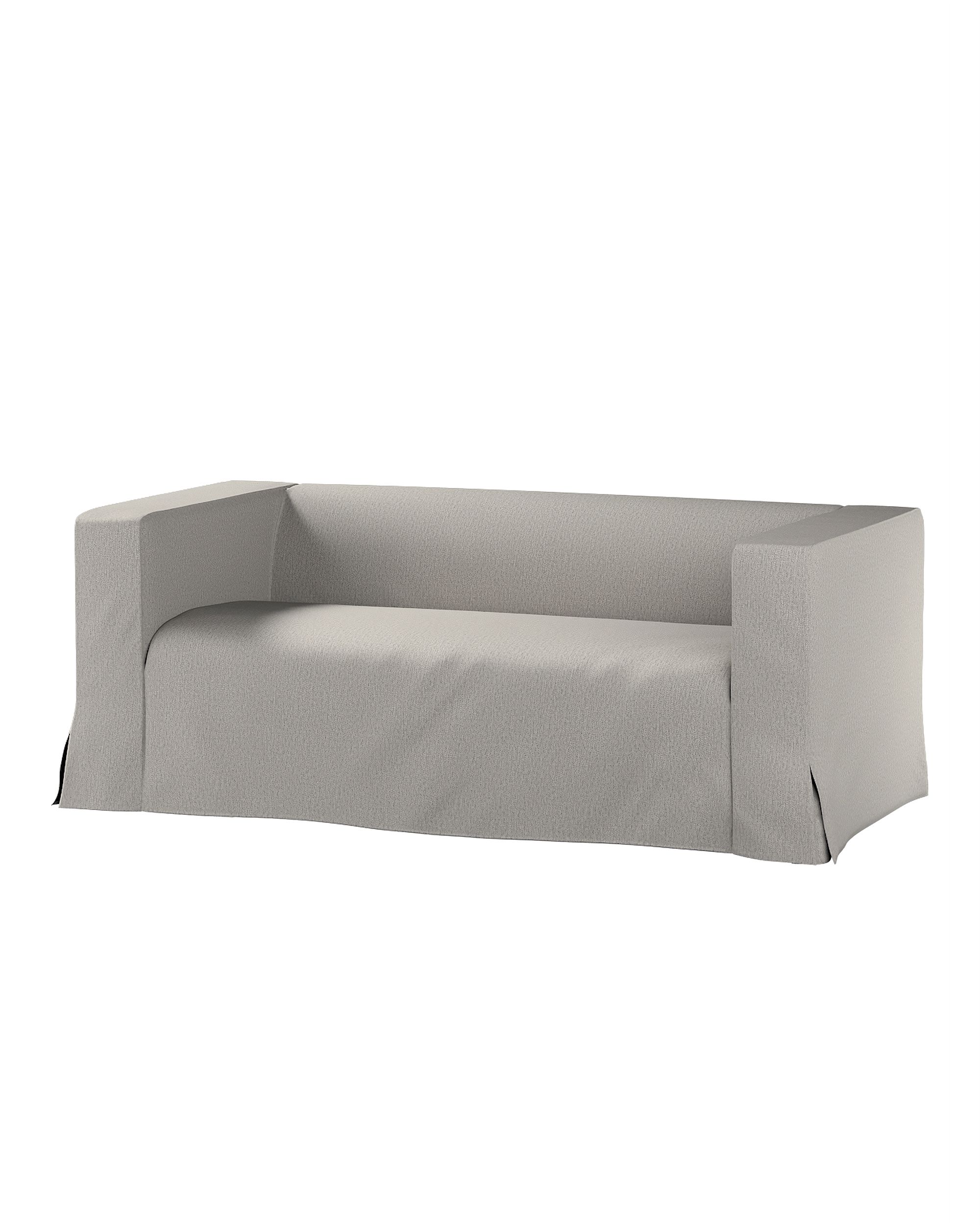 Bezug für Klippan 2-Sitzer Sofa, lang mit Kellerfalte Farbe grau Stoff strukturiert