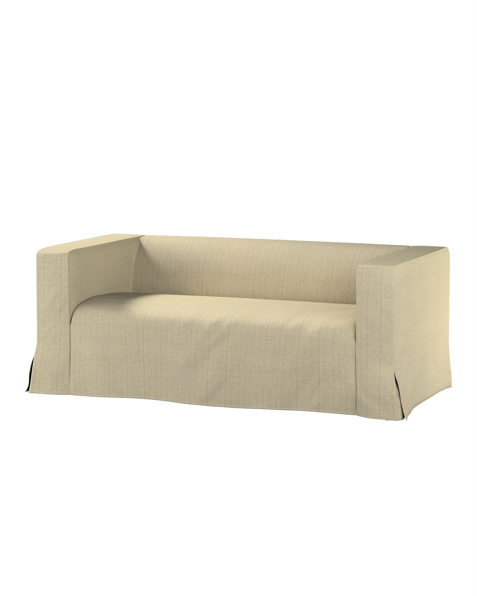Bezug für Klippan 2-Sitzer Sofa, lang mit Kellerfalte Farbe beige Stoff strukturiert
