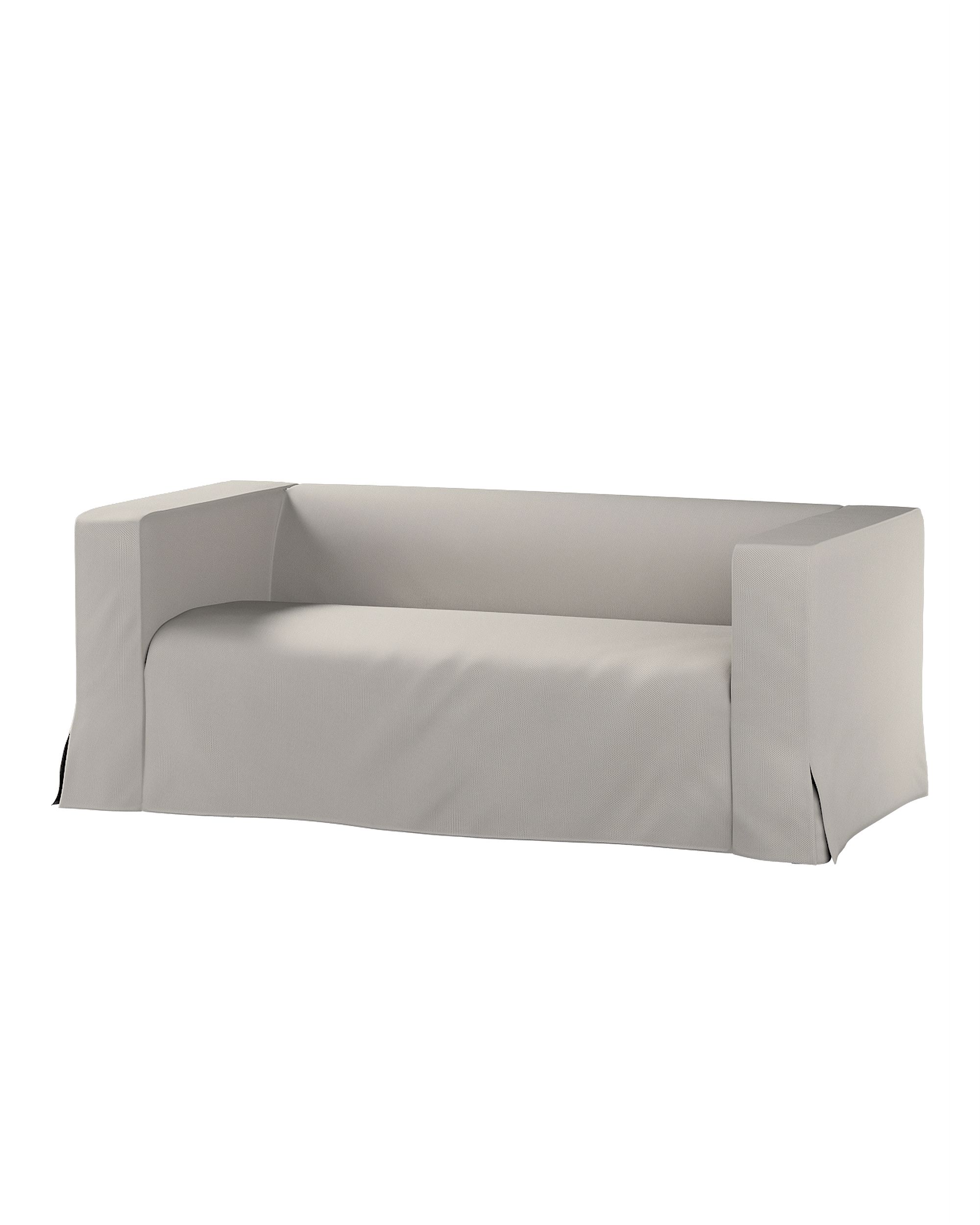 Bezug für Klippan 2-Sitzer Sofa, lang mit Kellerfalte Farbe grau Stoff strukturiert