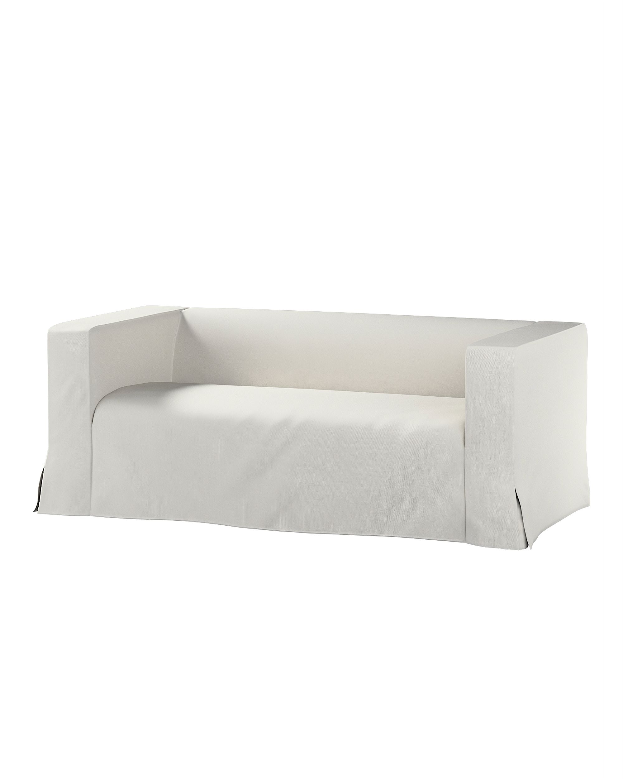 Bezug für Klippan 2-Sitzer Sofa, lang mit Kellerfalte Farbe grau Stoff strukturiert