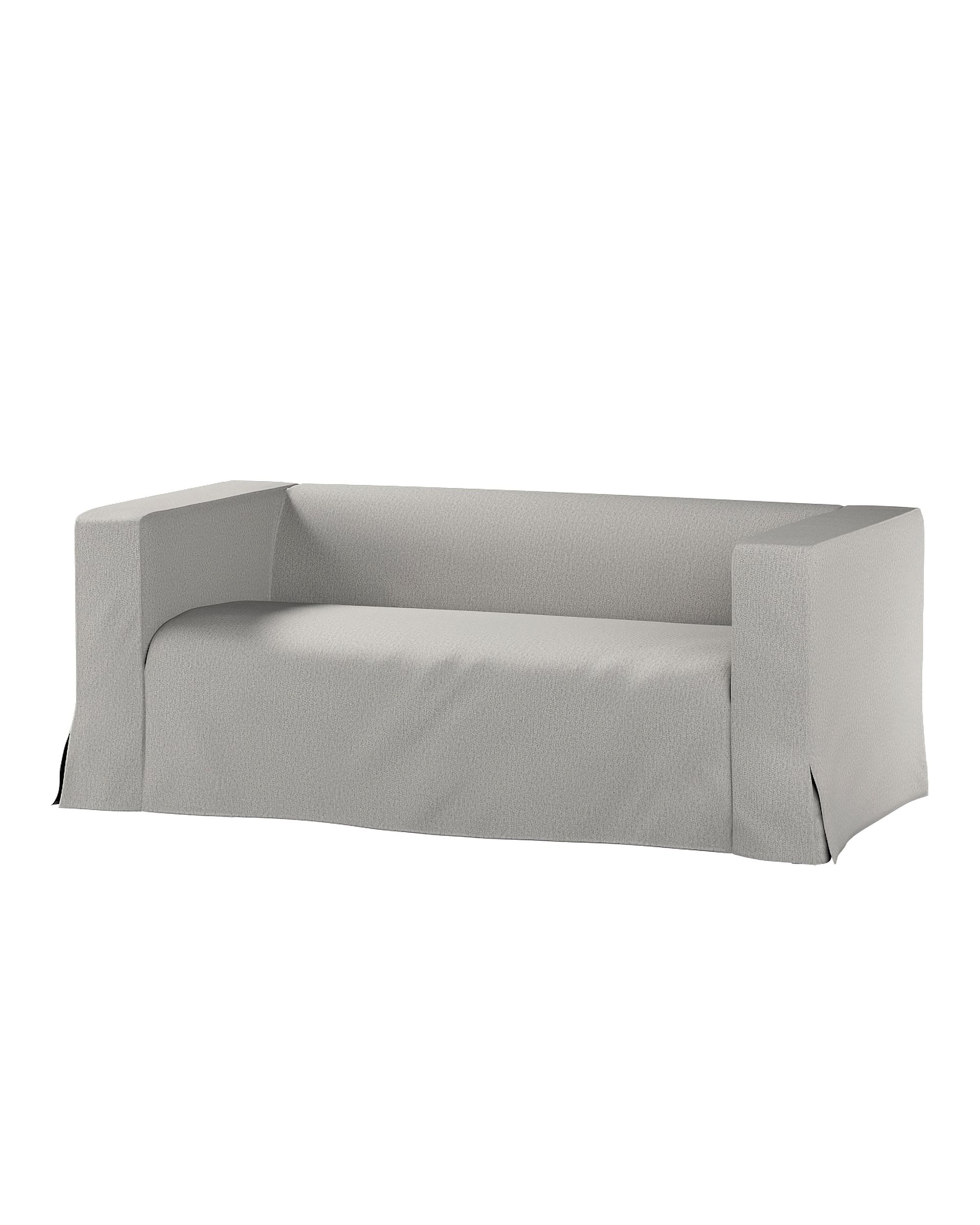 Bezug für Klippan 2-Sitzer Sofa, lang mit Kellerfalte Farbe grau Stoff strukturiert