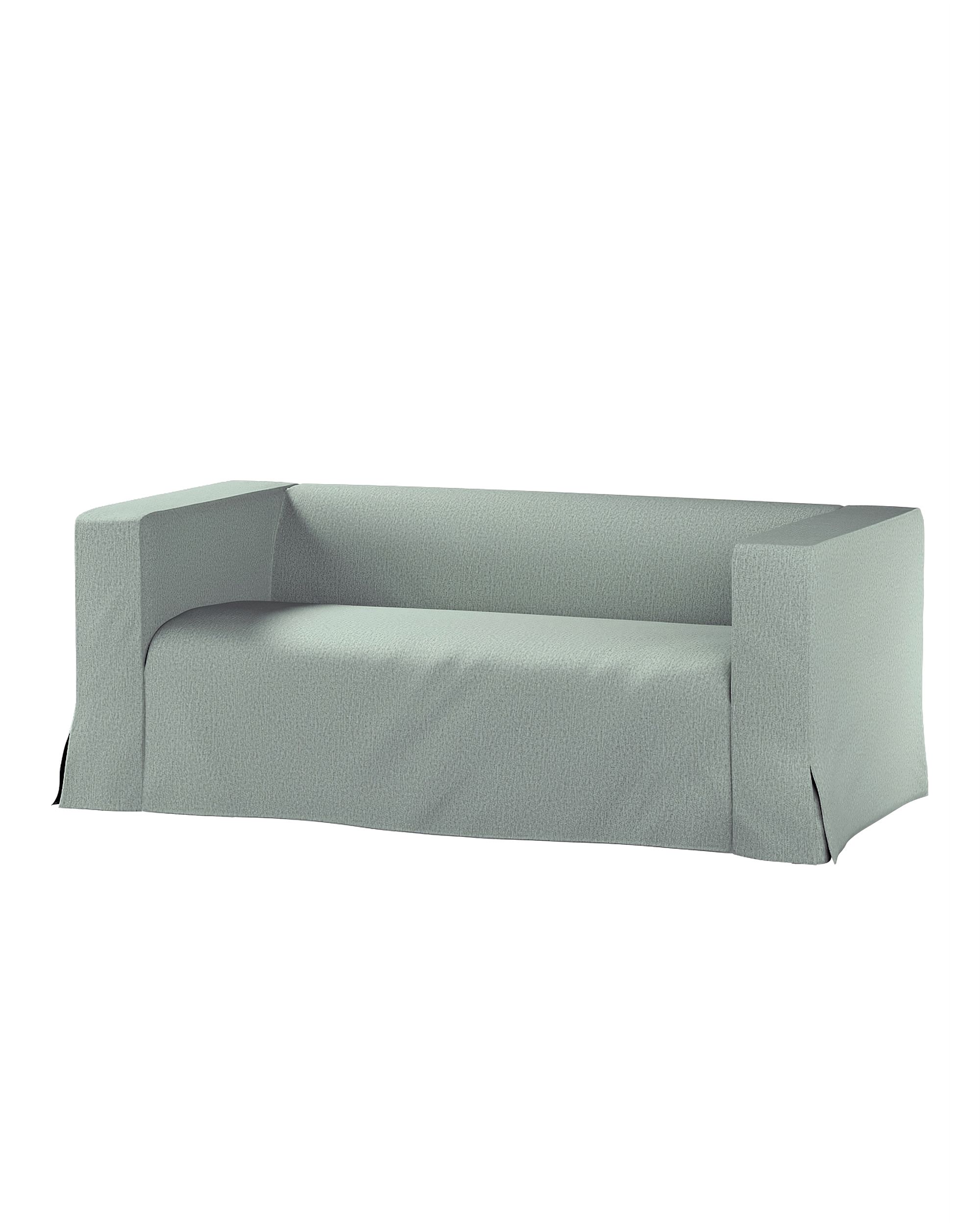 Bezug für Klippan 2-Sitzer Sofa, lang mit Kellerfalte Farbe grün Stoff strukturiert