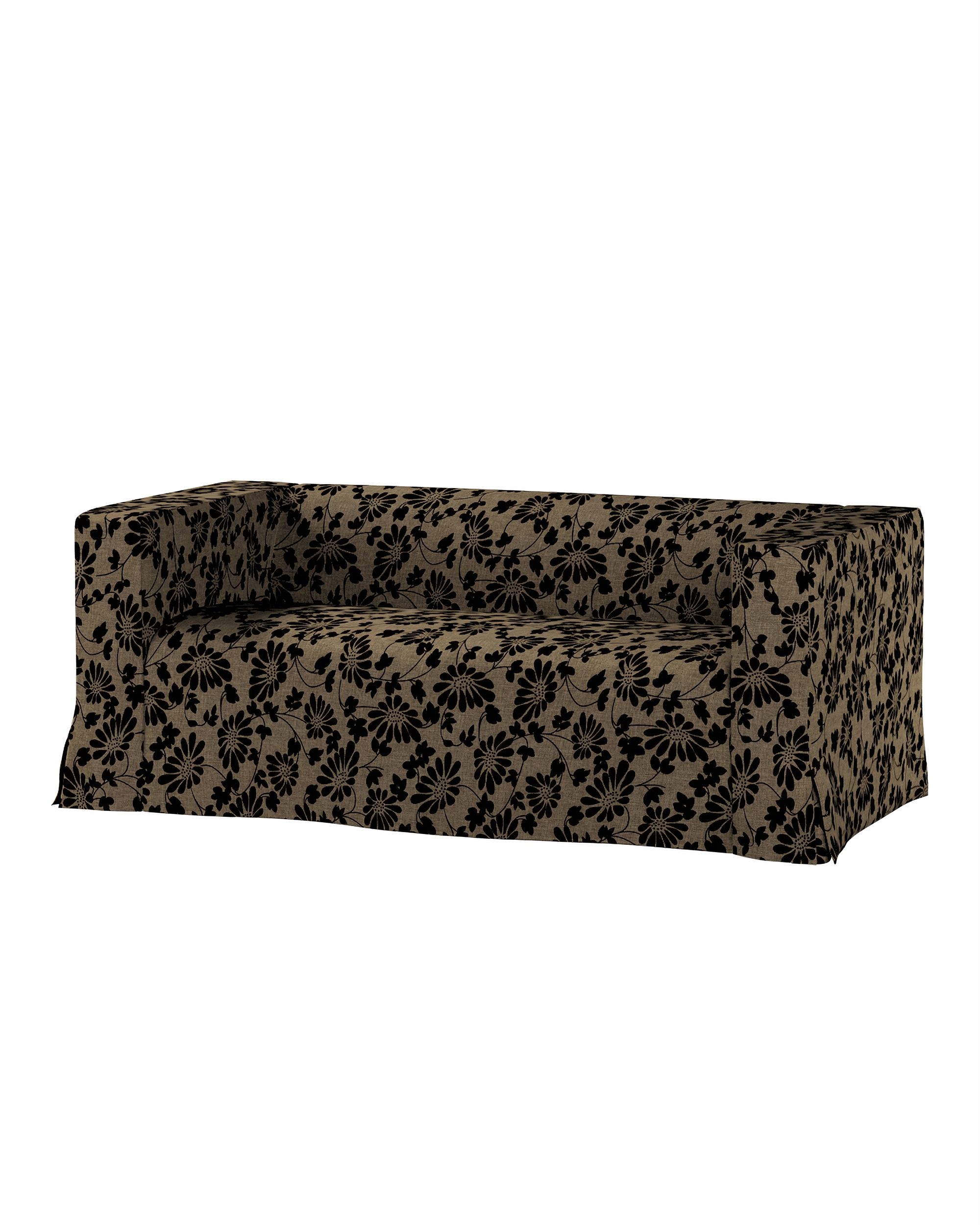 Bezug für Klippan 2-Sitzer Sofa, lang mit Kellerfalte Farbe beige Stoff strukturiert, gemustert