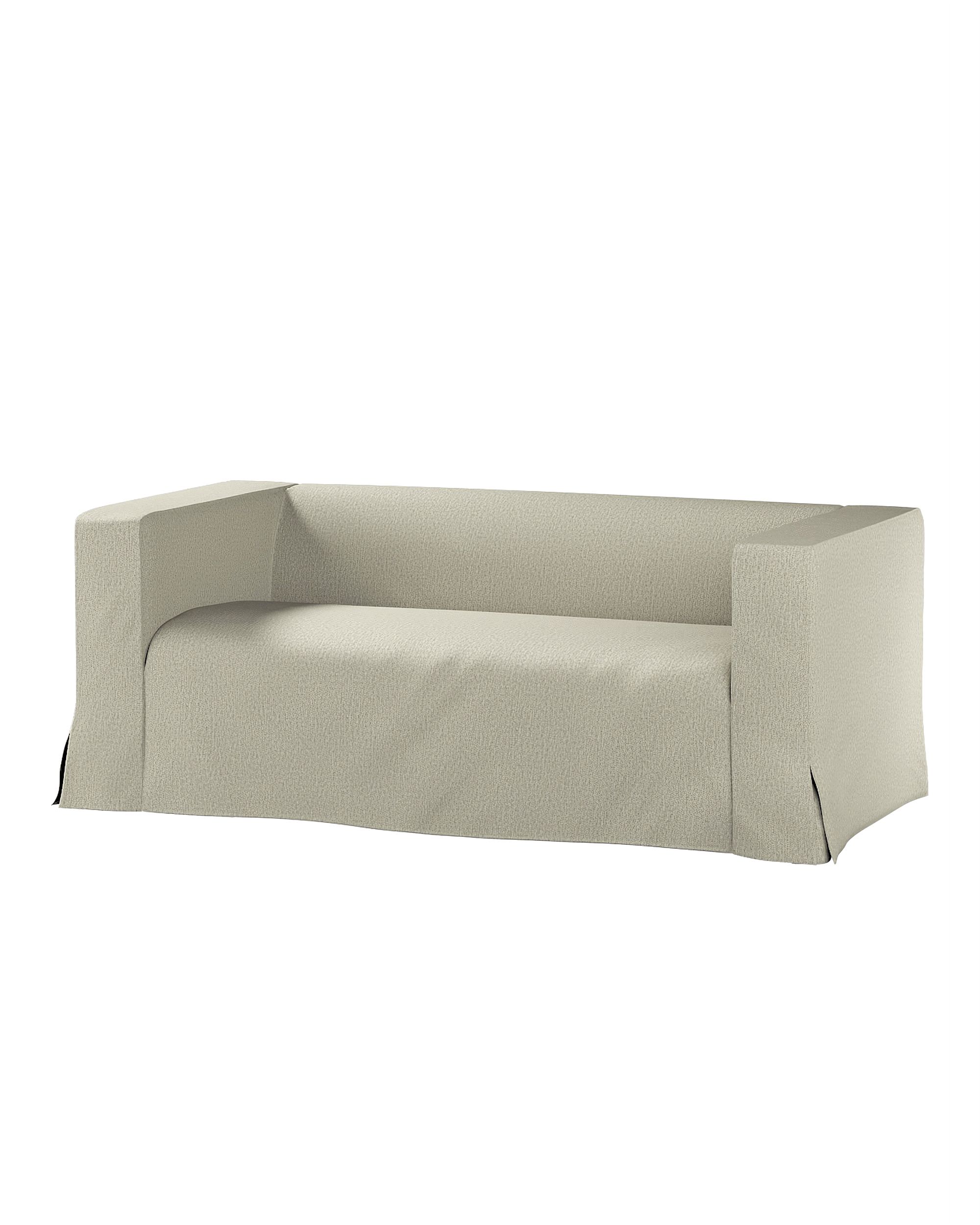 Bezug für Klippan 2-Sitzer Sofa, lang mit Kellerfalte Farbe beige Stoff strukturiert