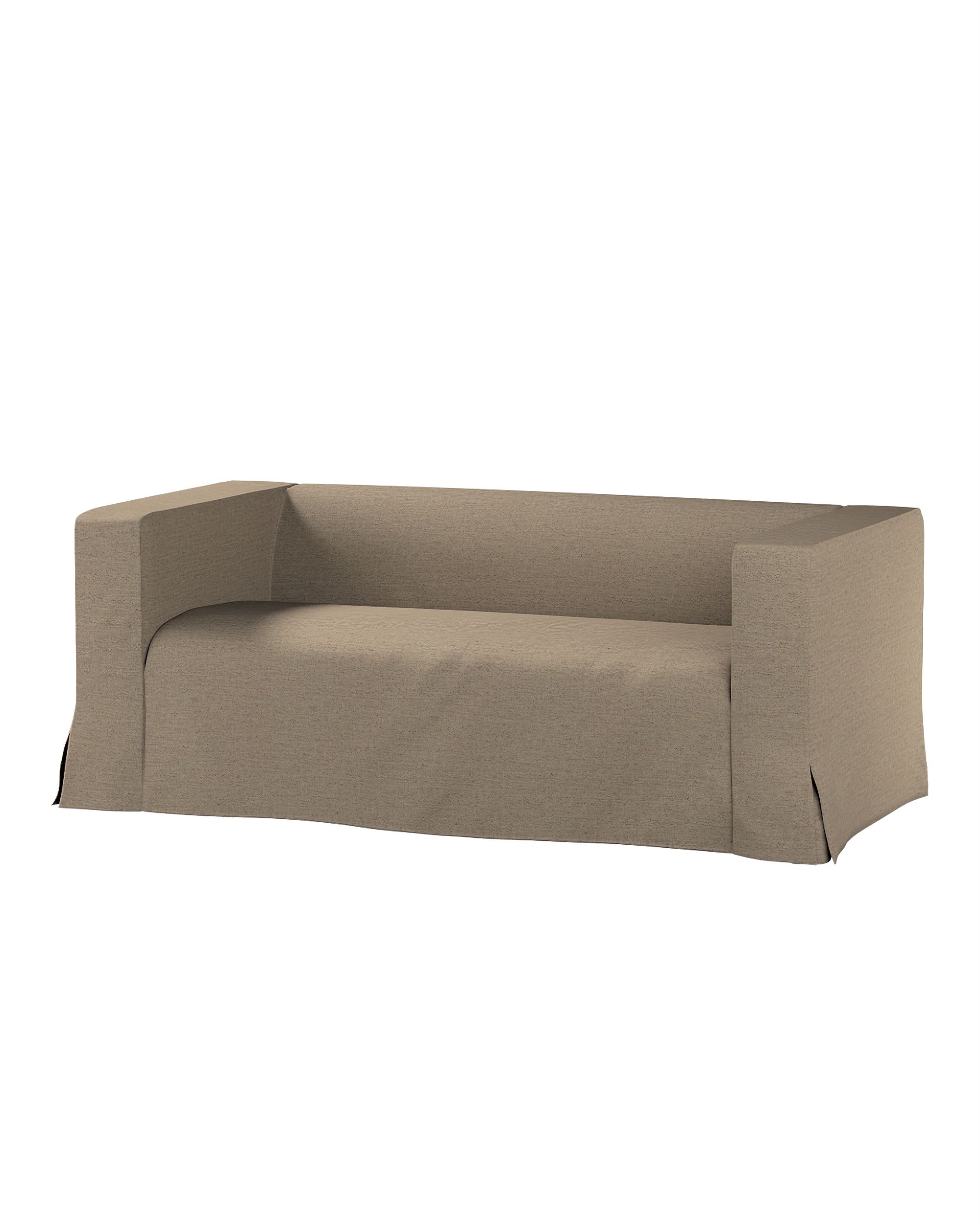 Bezug für Klippan 2-Sitzer Sofa, lang mit Kellerfalte Farbe beige Stoff strukturiert