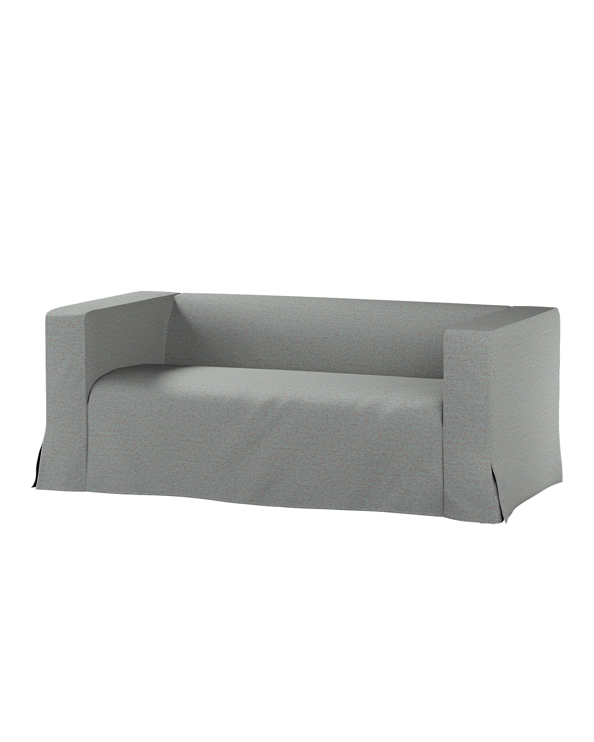 Bezug für Klippan 2-Sitzer Sofa, lang mit Kellerfalte Farbe blau Stoff strukturiert