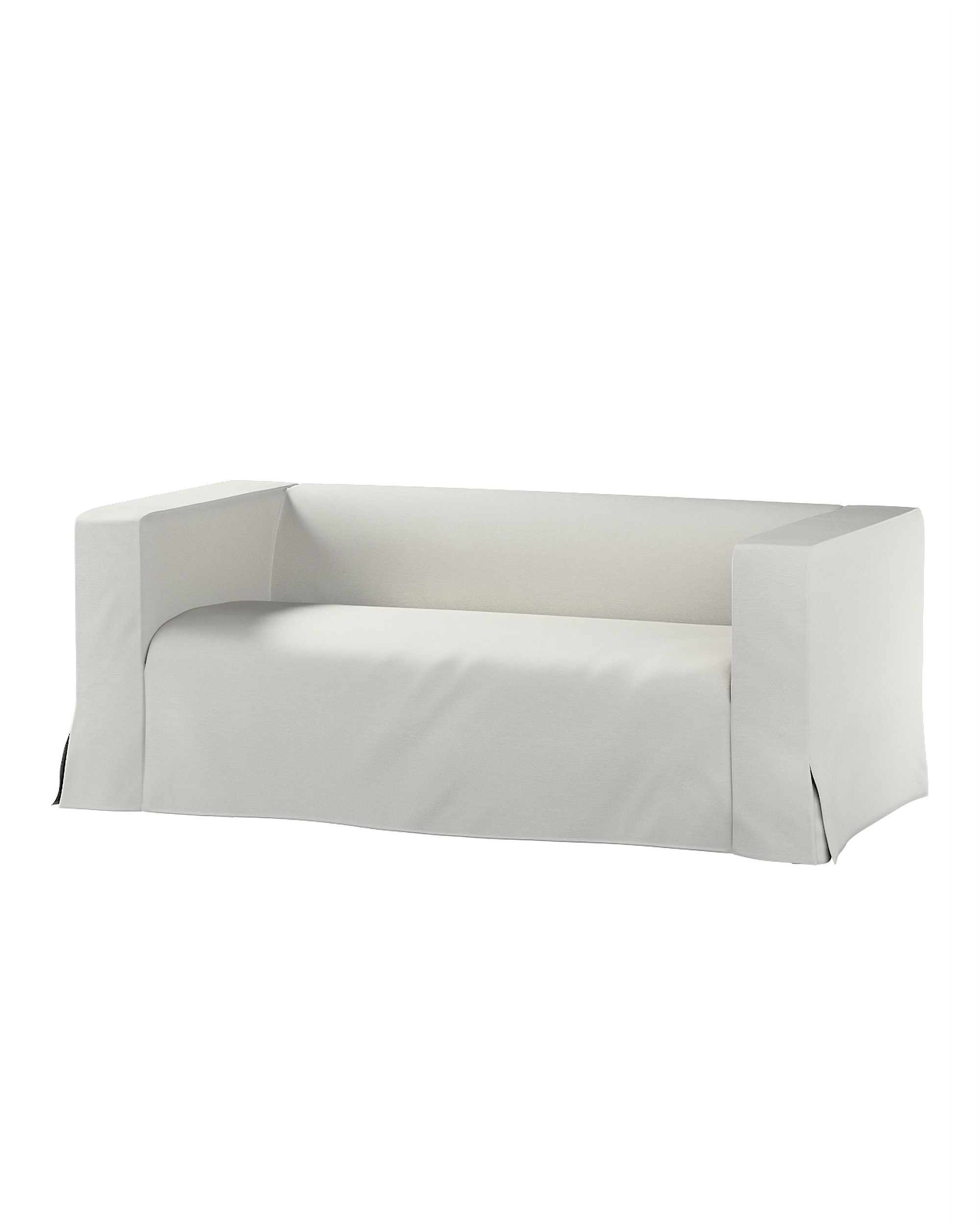 Bezug für Klippan 2-Sitzer Sofa, lang mit Kellerfalte Farbe grau Stoff glänzend, strukturiert, samt