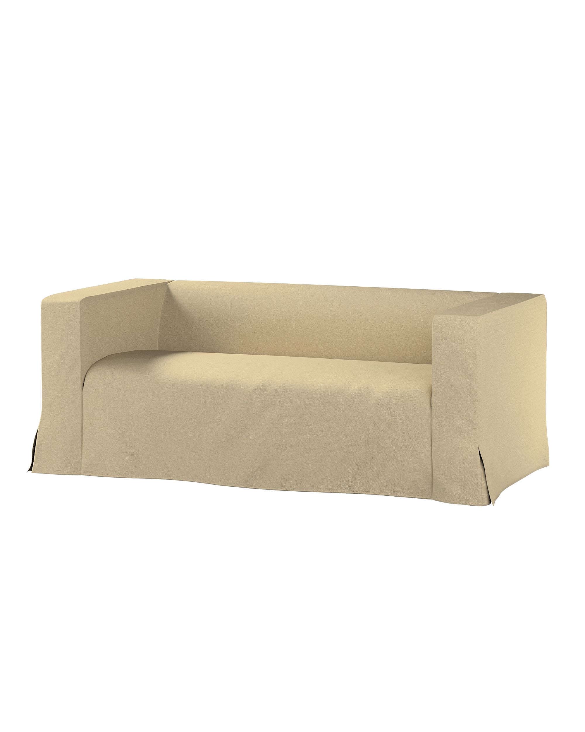 Bezug für Klippan 2-Sitzer Sofa, lang mit Kellerfalte Farbe grün Stoff strukturiert