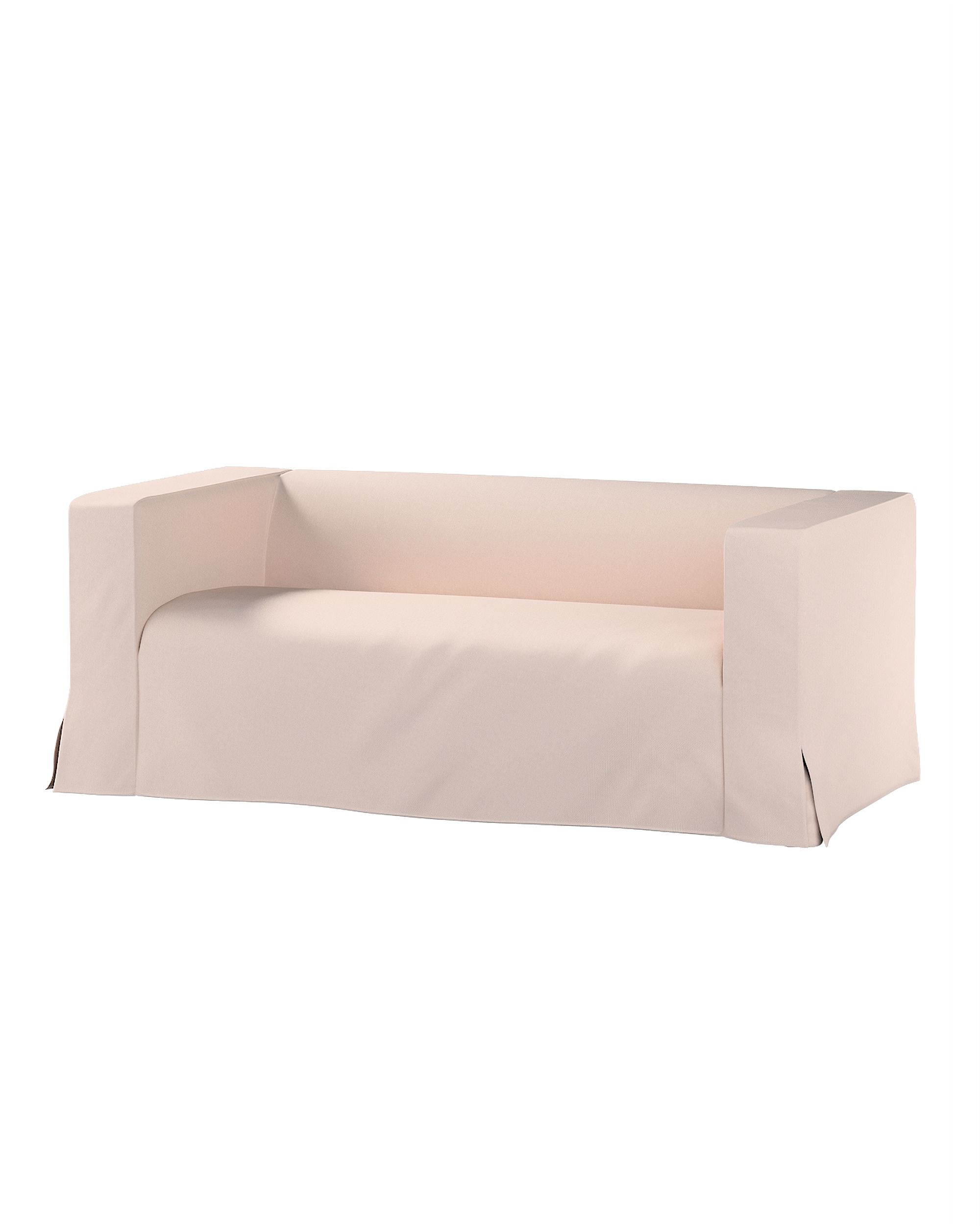 Bezug für Klippan 2-Sitzer Sofa, lang mit Kellerfalte Farbe rosa Stoff strukturiert