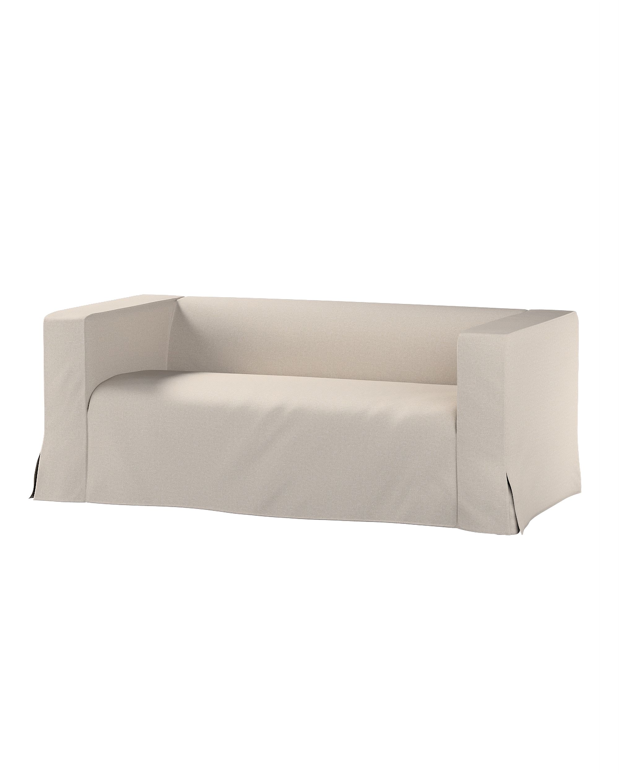 Bezug für Klippan 2-Sitzer Sofa, lang mit Kellerfalte Farbe grau Stoff strukturiert