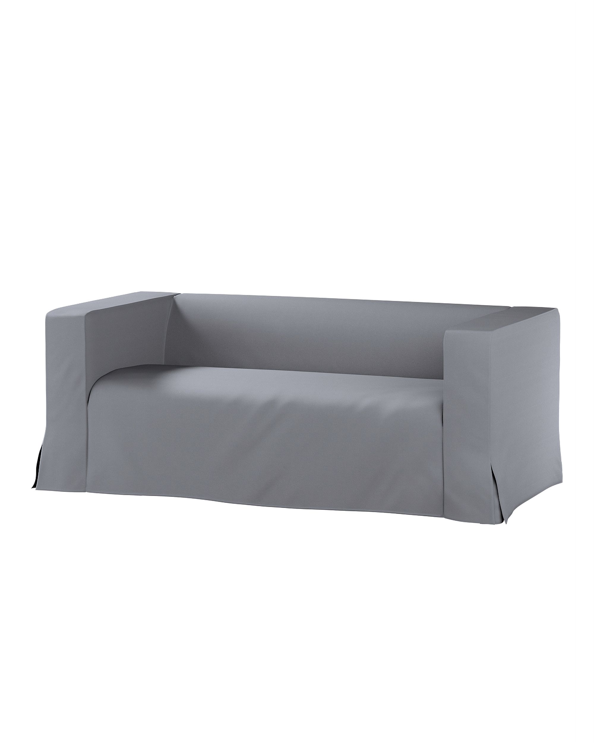 Bezug für Klippan 2-Sitzer Sofa, lang mit Kellerfalte Farbe grau