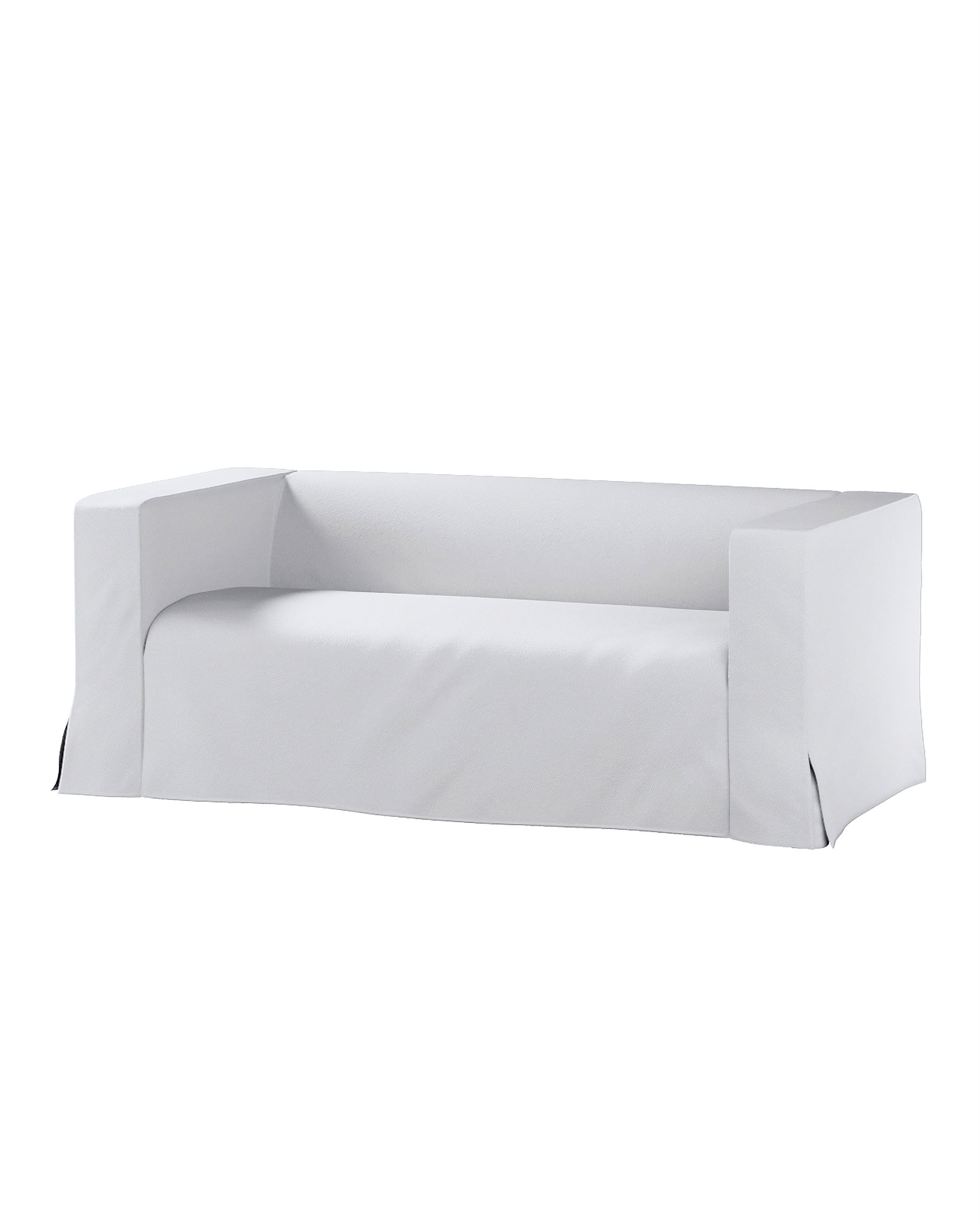 Bezug für Klippan 2-Sitzer Sofa, lang mit Kellerfalte Farbe weiß Stoff strukturiert