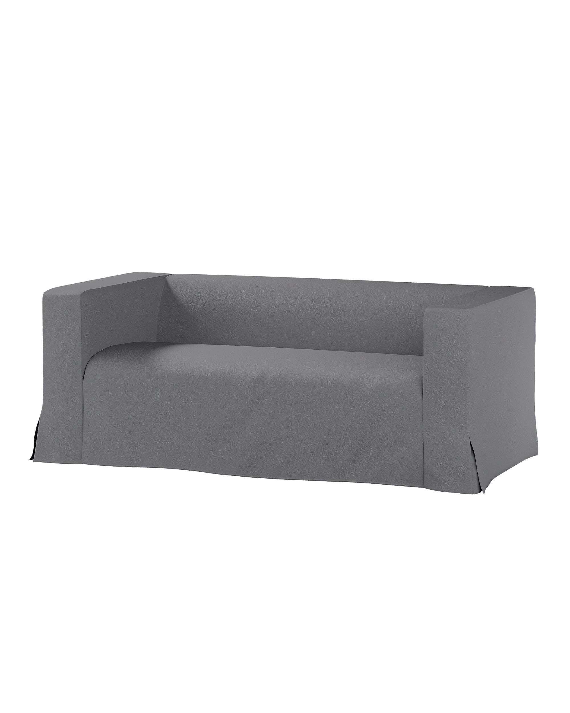 Bezug für Klippan 2-Sitzer Sofa, lang mit Kellerfalte Farbe grau Stoff strukturiert
