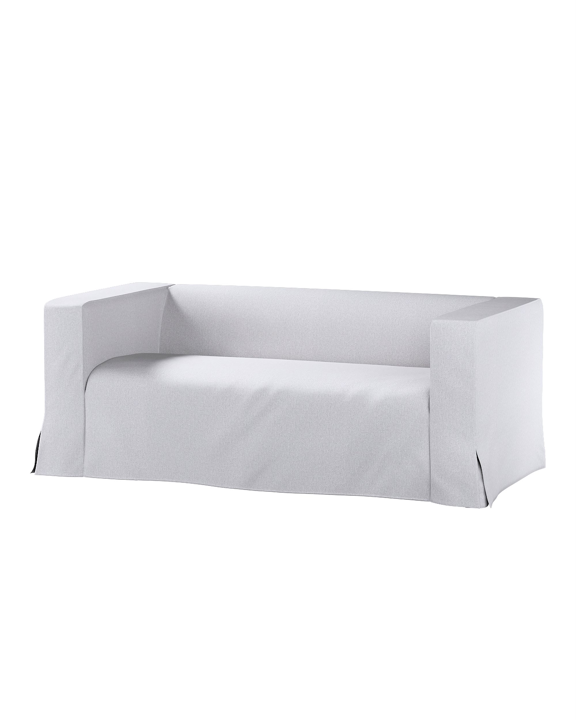 Bezug für Klippan 2-Sitzer Sofa, lang mit Kellerfalte Farbe grau Stoff strukturiert