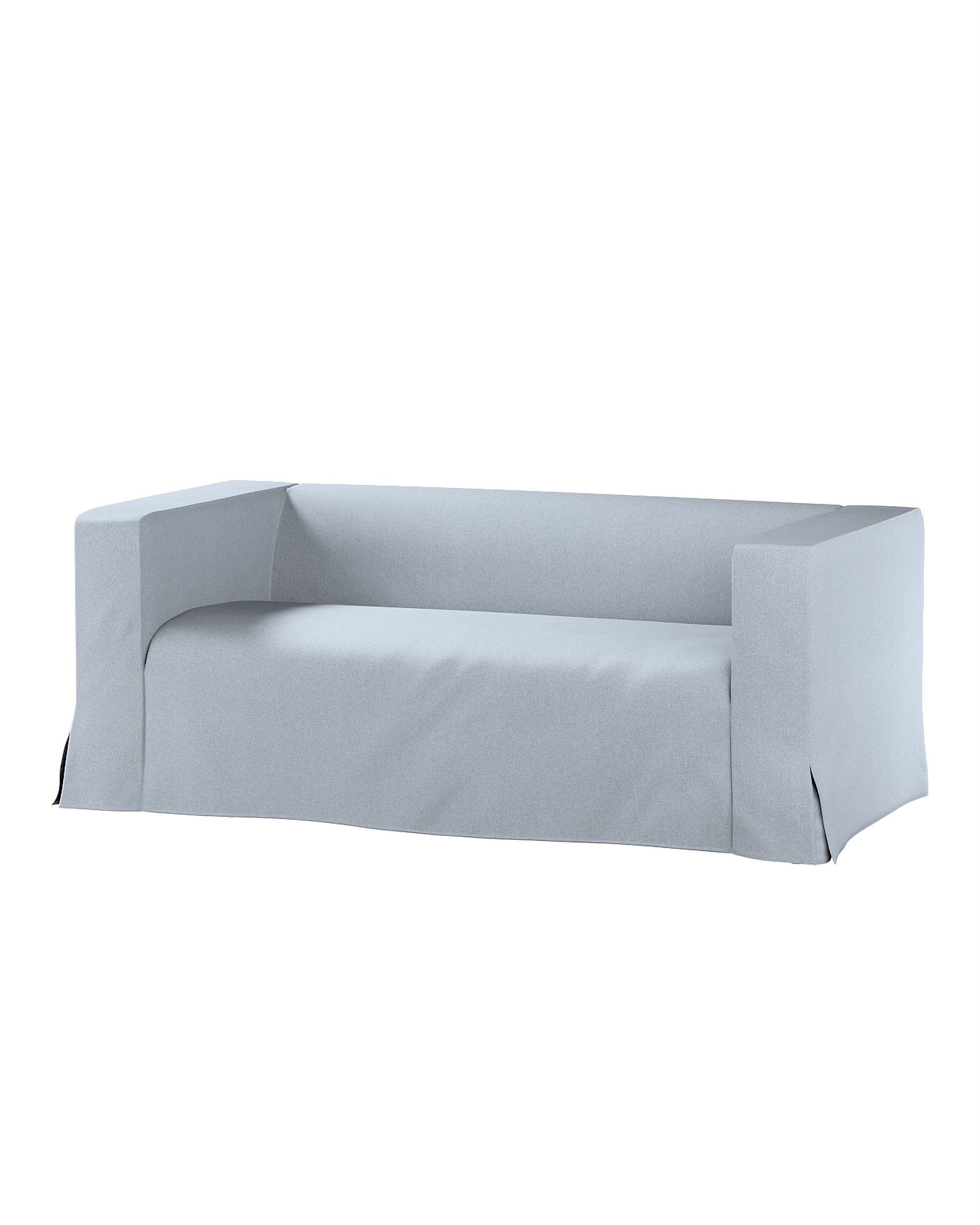 Bezug für Klippan 2-Sitzer Sofa, lang mit Kellerfalte Farbe blau Stoff strukturiert
