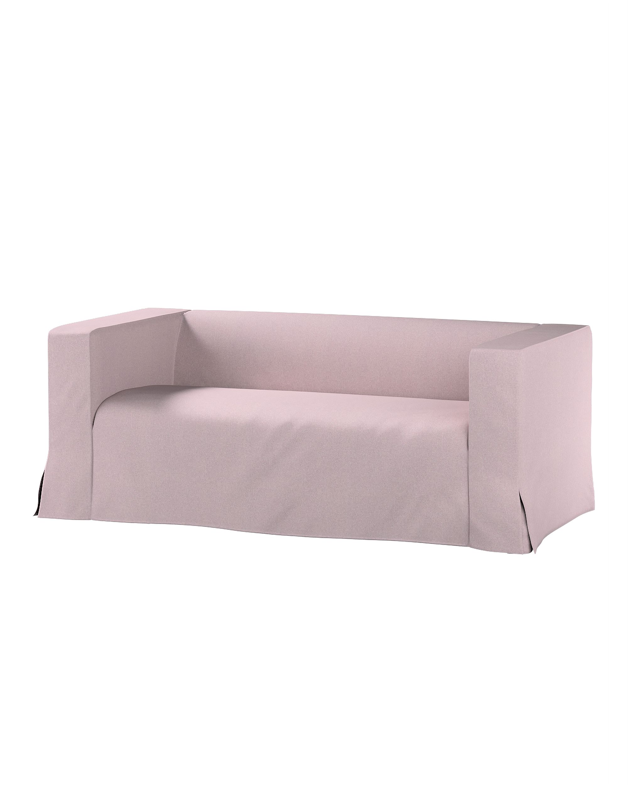 Bezug für Klippan 2-Sitzer Sofa, lang mit Kellerfalte Farbe rosa Stoff strukturiert