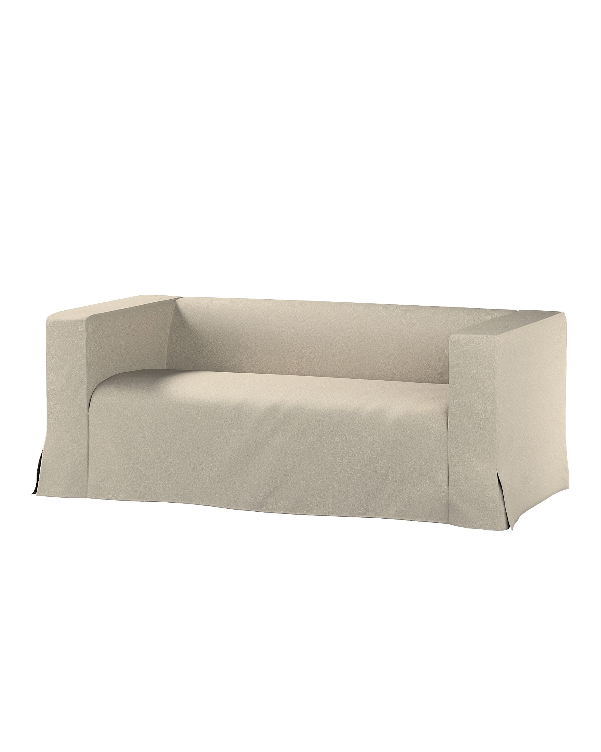 Bezug für Klippan 2-Sitzer Sofa, lang mit Kellerfalte Farbe beige Stoff strukturiert