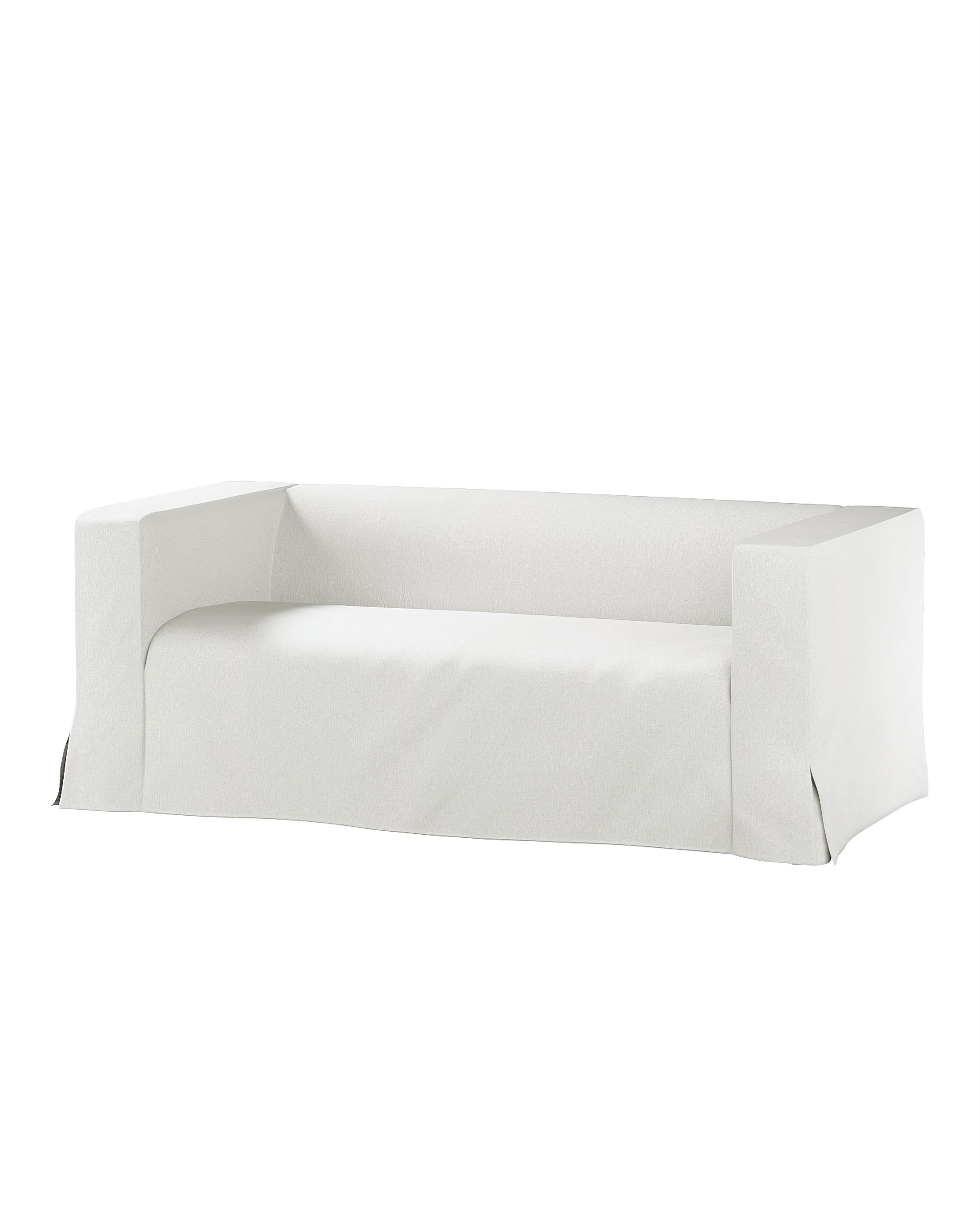 Bezug für Klippan 2-Sitzer Sofa, lang mit Kellerfalte Farbe creme Stoff strukturiert