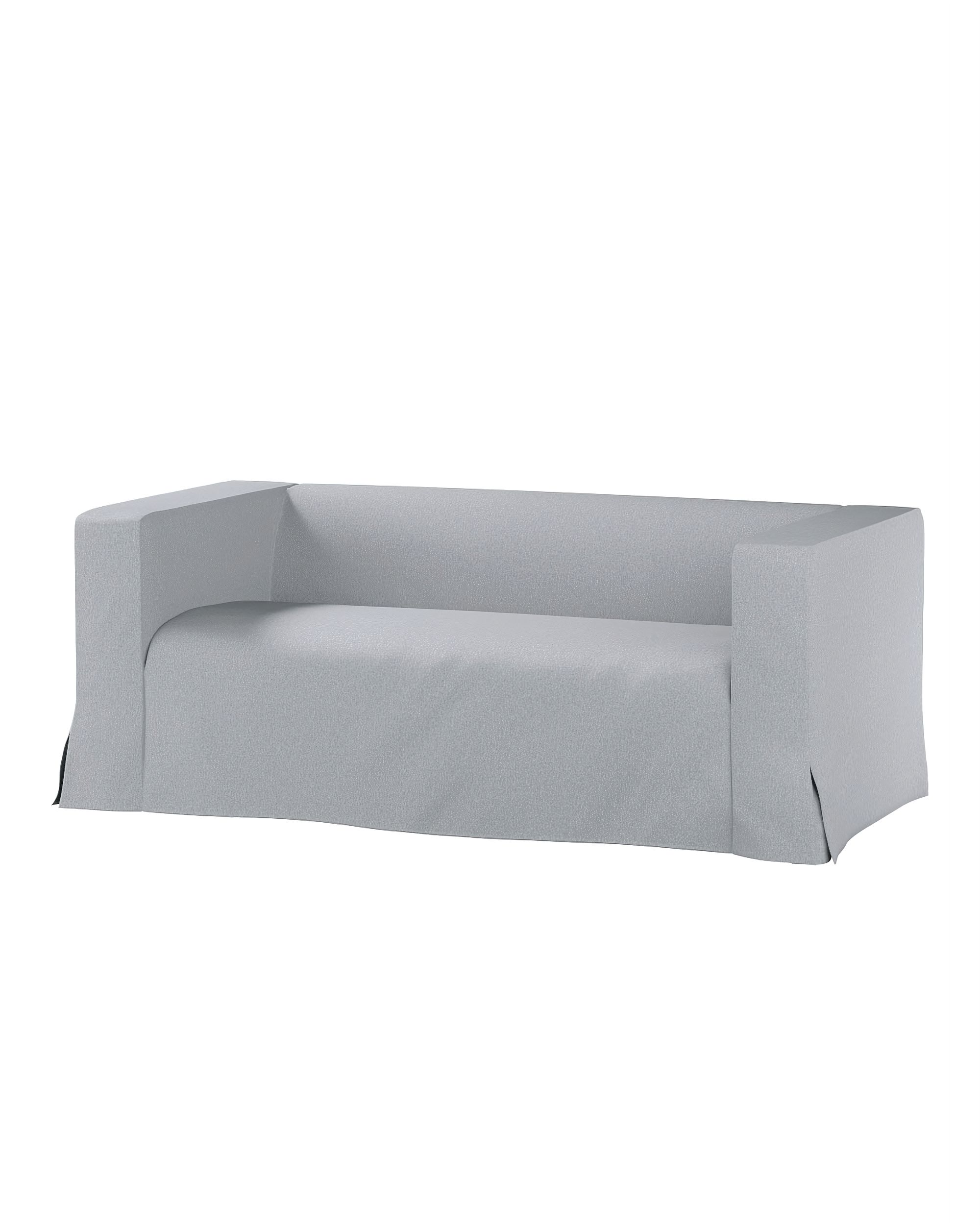 Bezug für Klippan 2-Sitzer Sofa, lang mit Kellerfalte Farbe grau Stoff strukturiert