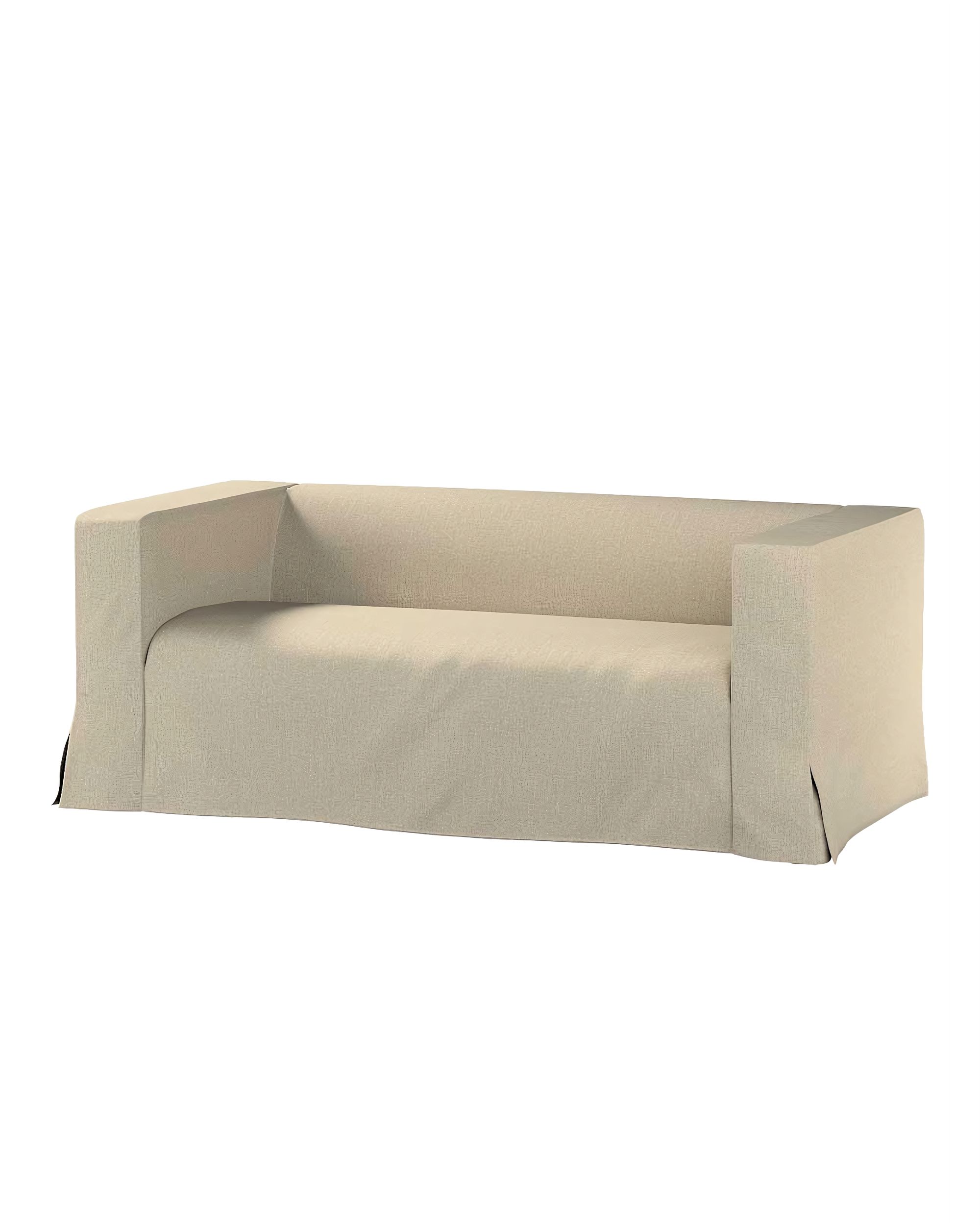 Bezug für Klippan 2-Sitzer Sofa, lang mit Kellerfalte Farbe beige Stoff strukturiert