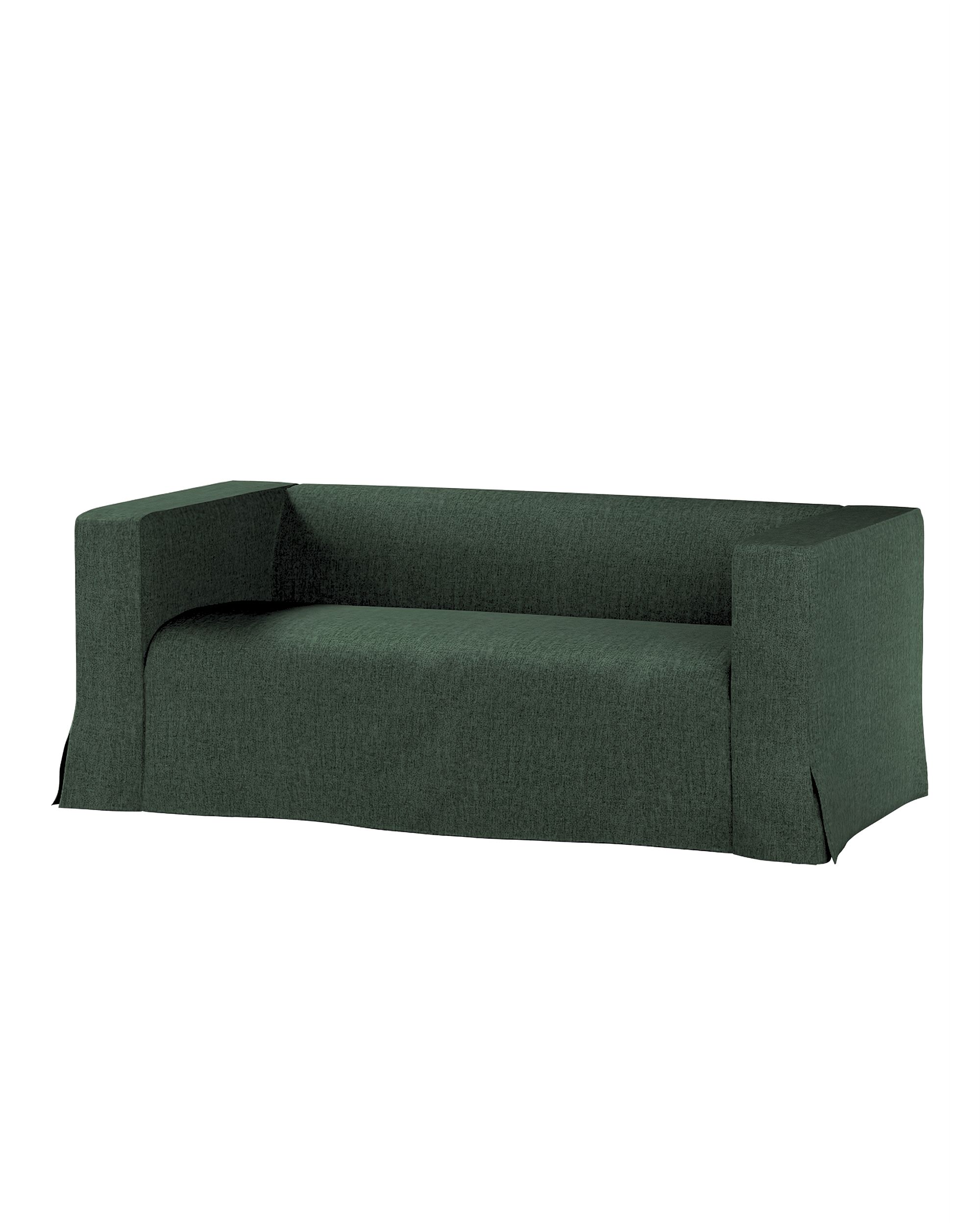 Bezug für Klippan 2-Sitzer Sofa, lang mit Kellerfalte Farbe grün Stoff strukturiert