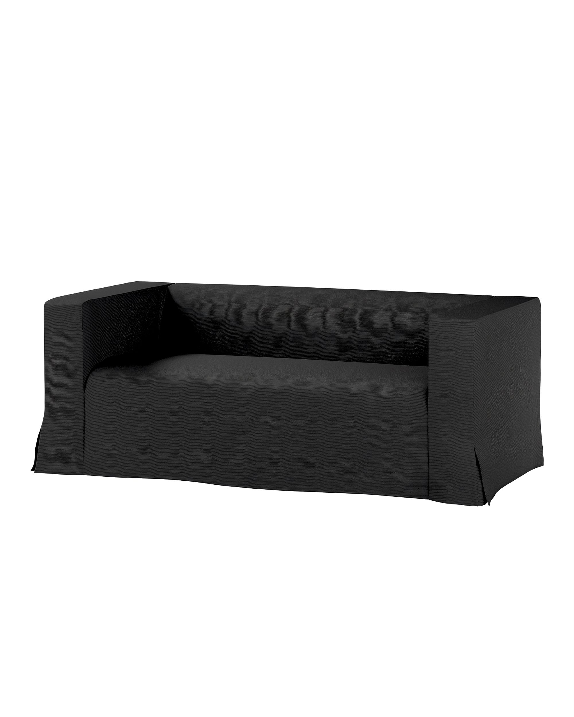 Bezug für Klippan 2-Sitzer Sofa, lang mit Kellerfalte Farbe schwarz Stoff strukturiert