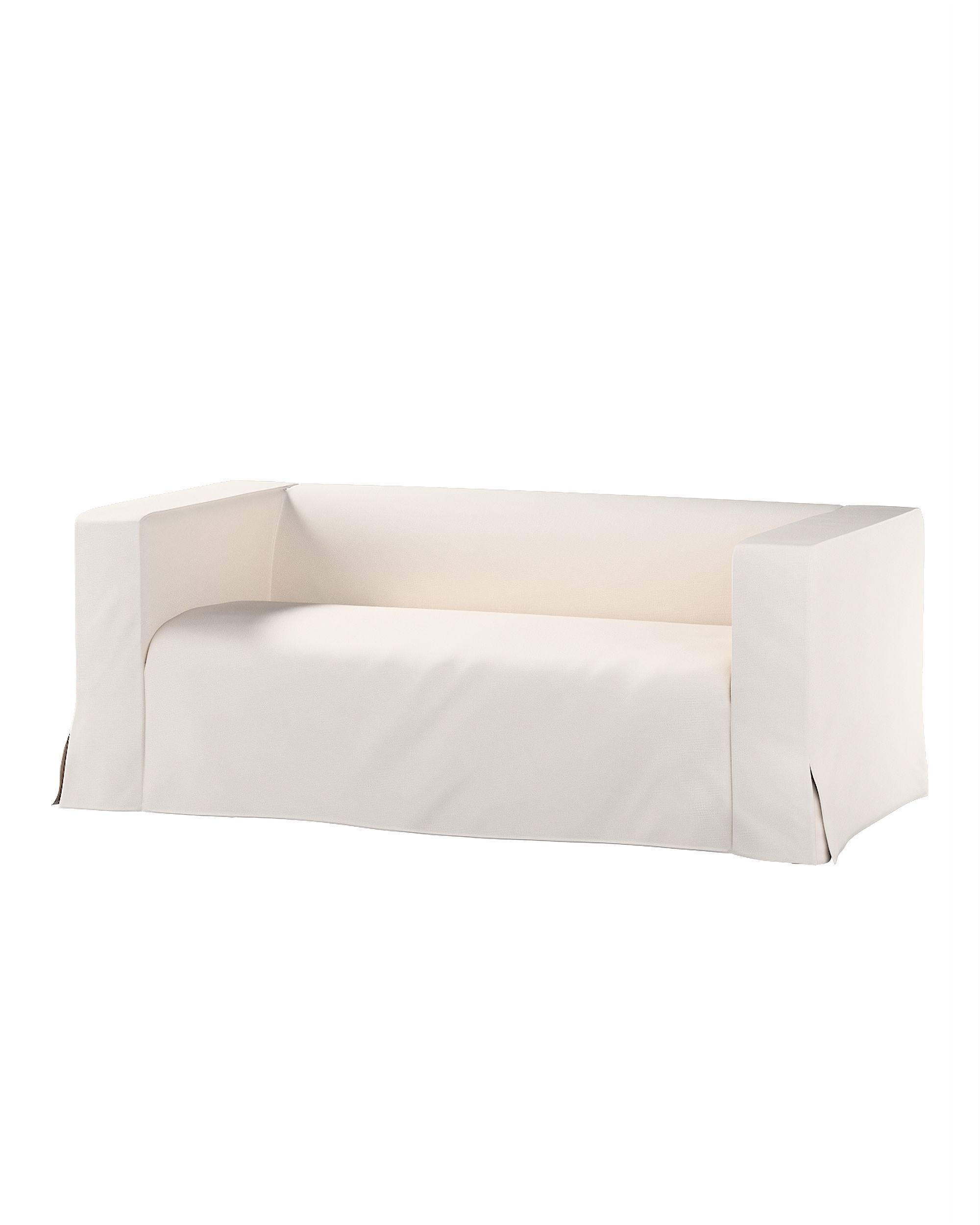 Bezug für Klippan 2-Sitzer Sofa, lang mit Kellerfalte Farbe beige Stoff strukturiert