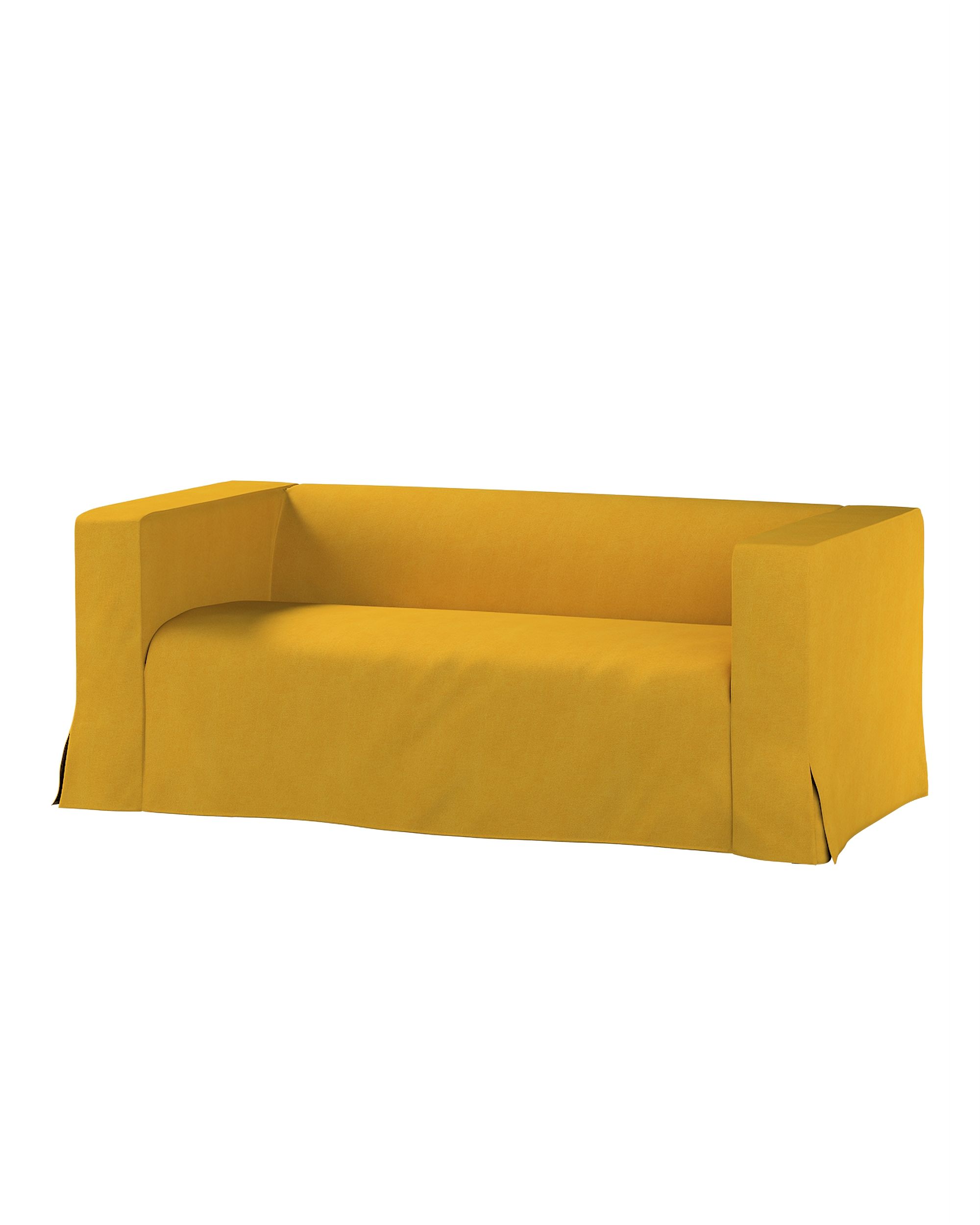 Bezug für Klippan 2-Sitzer Sofa, lang mit Kellerfalte Farbe gelb Stoff strukturiert