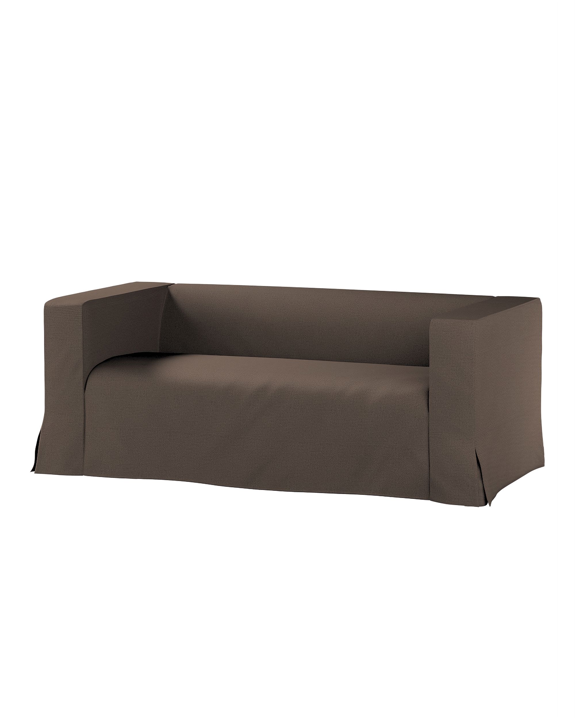Bezug für Klippan 2-Sitzer Sofa, lang mit Kellerfalte Farbe braun Stoff strukturiert