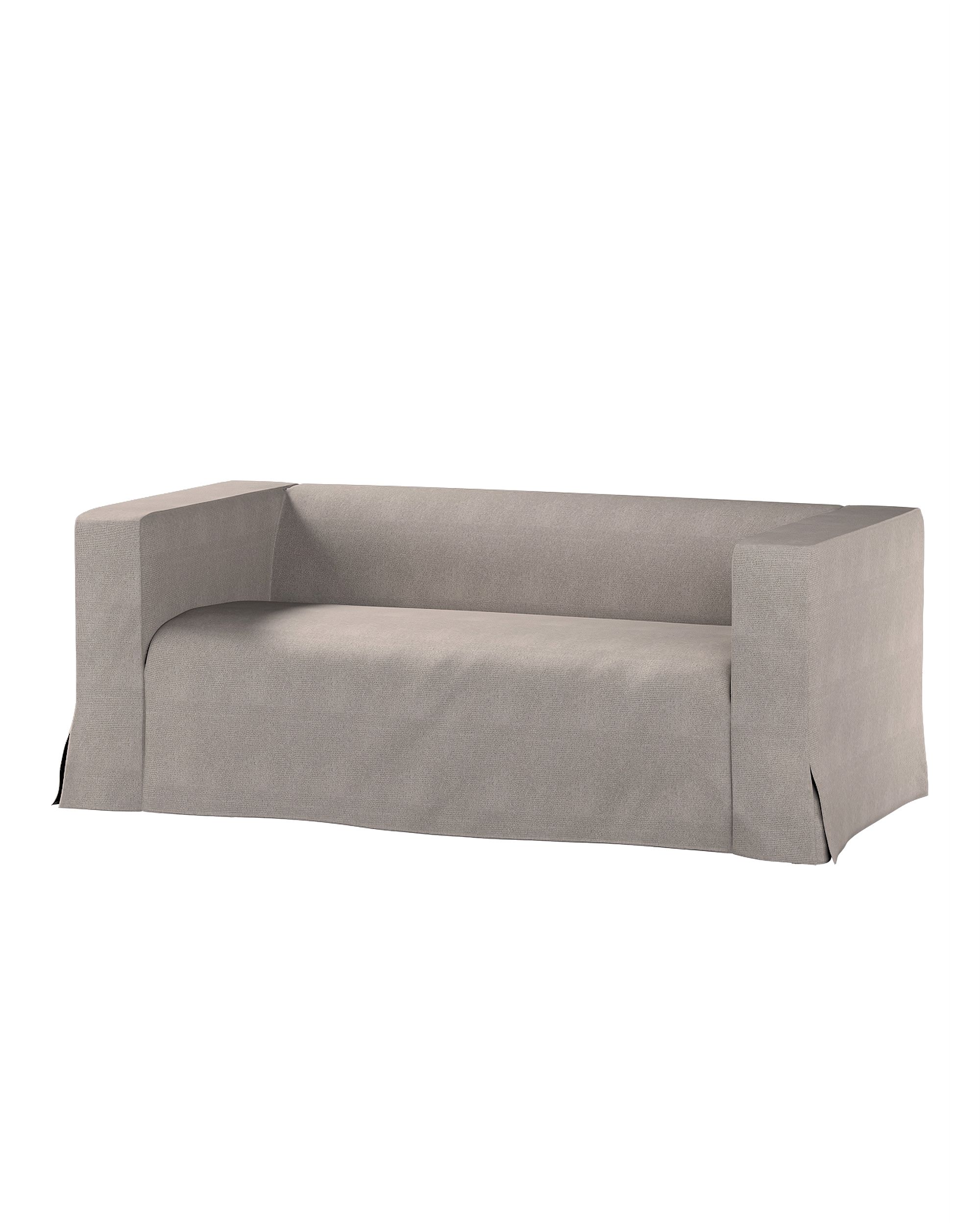 Bezug für Klippan 2-Sitzer Sofa, lang mit Kellerfalte Farbe beige Stoff strukturiert