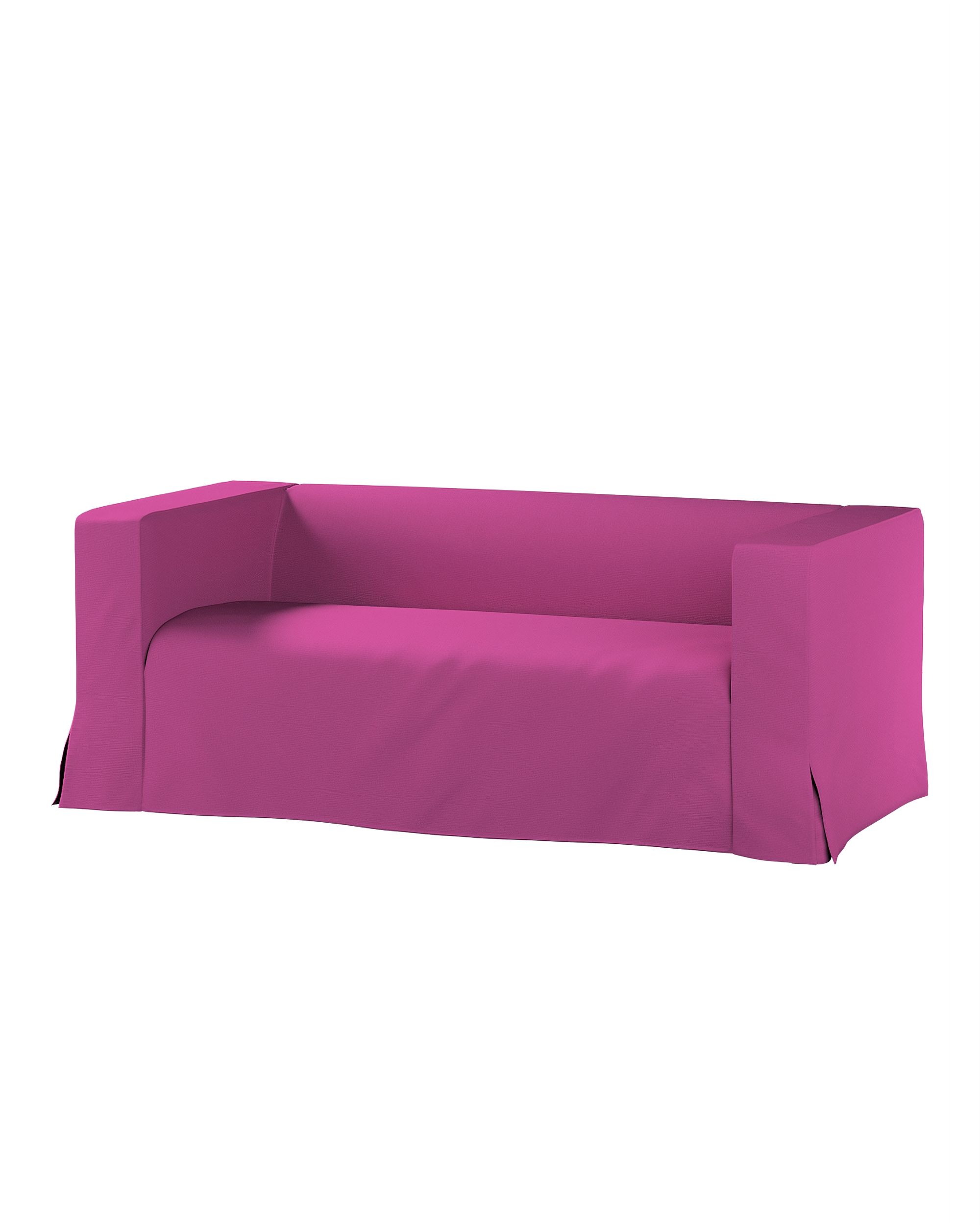 Bezug für Klippan 2-Sitzer Sofa, lang mit Kellerfalte Farbe rosa Stoff strukturiert