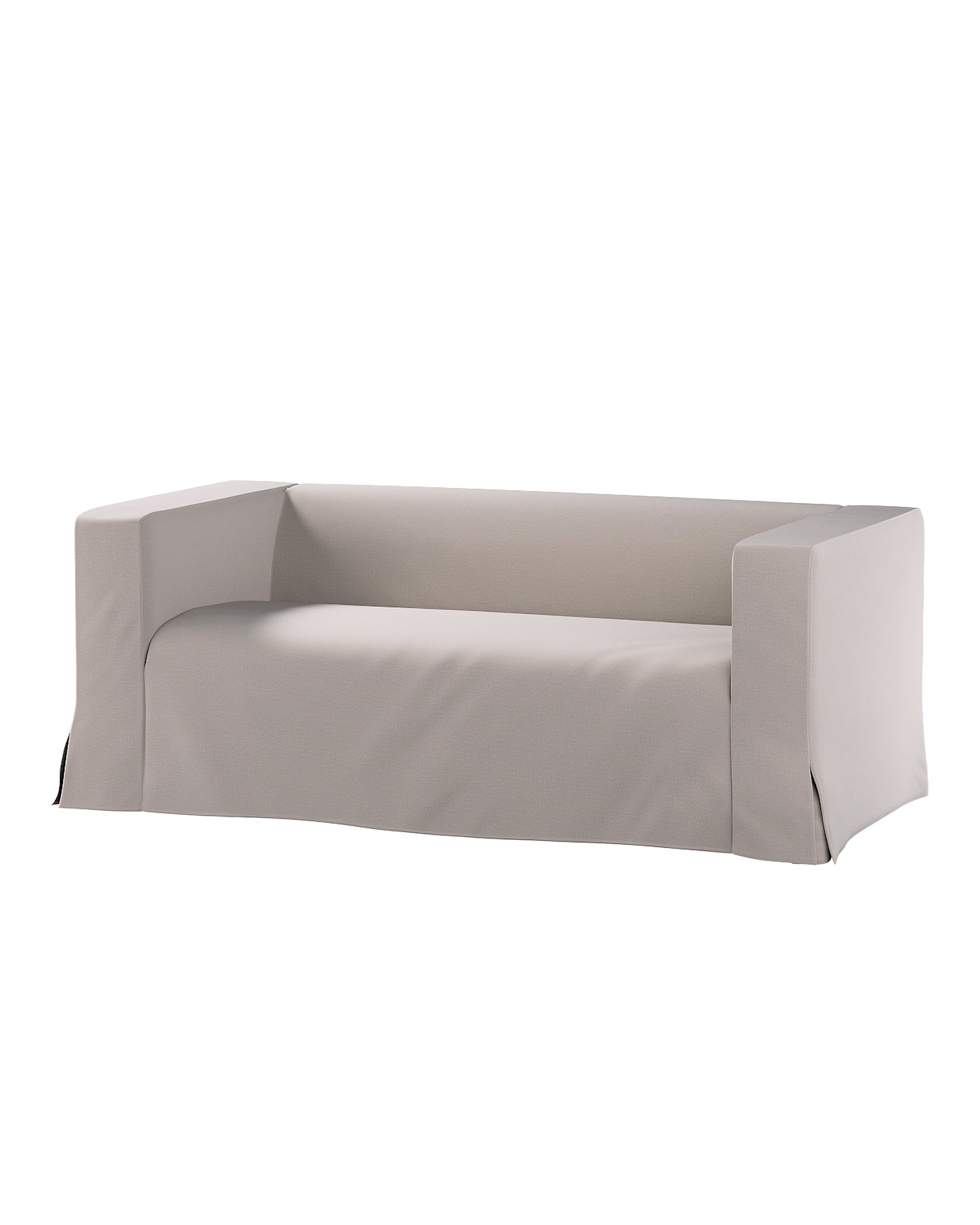 Bezug für Klippan 2-Sitzer Sofa, lang mit Kellerfalte Farbe beige Stoff samt
