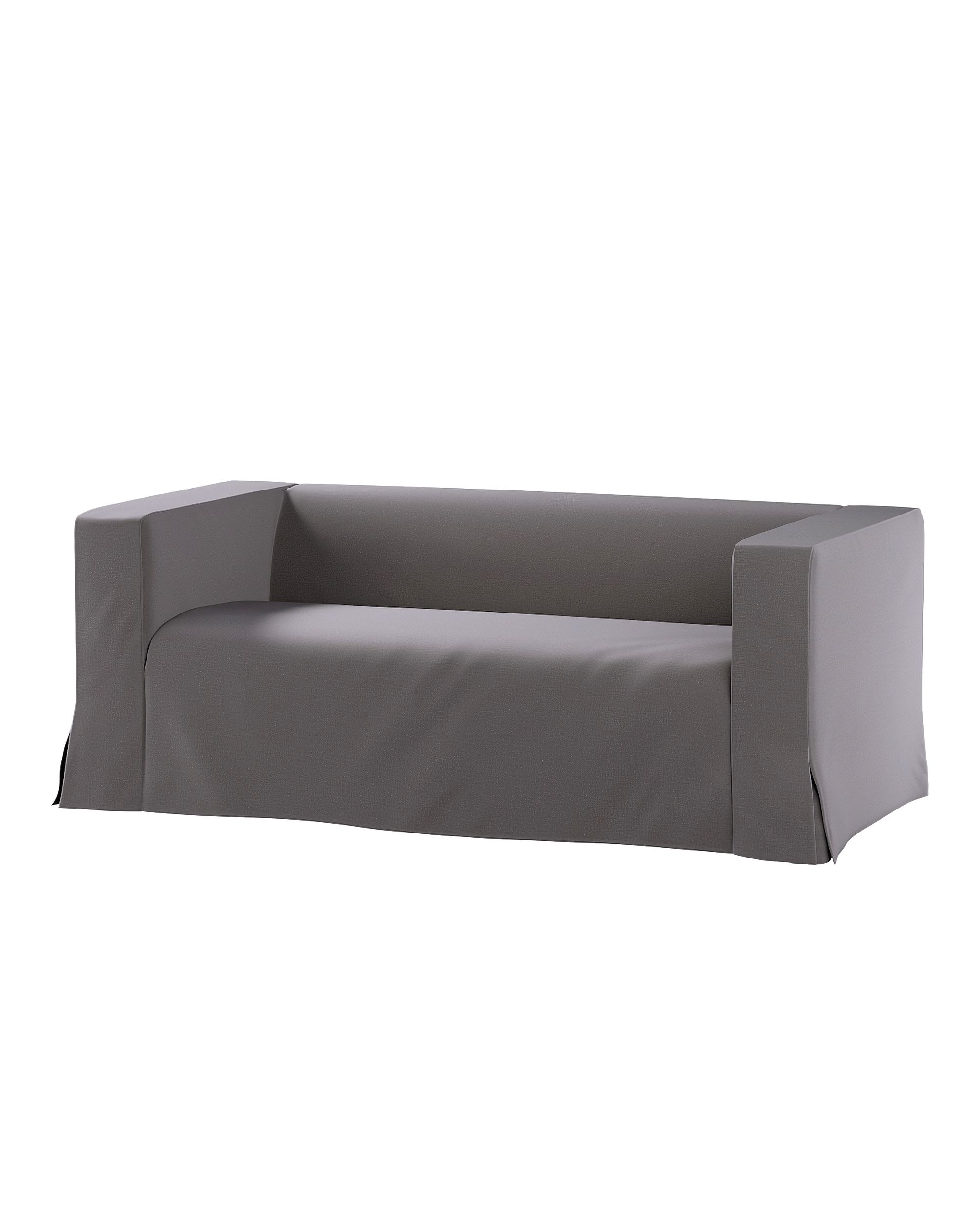 Bezug für Klippan 2-Sitzer Sofa, lang mit Kellerfalte Farbe braun Stoff samt