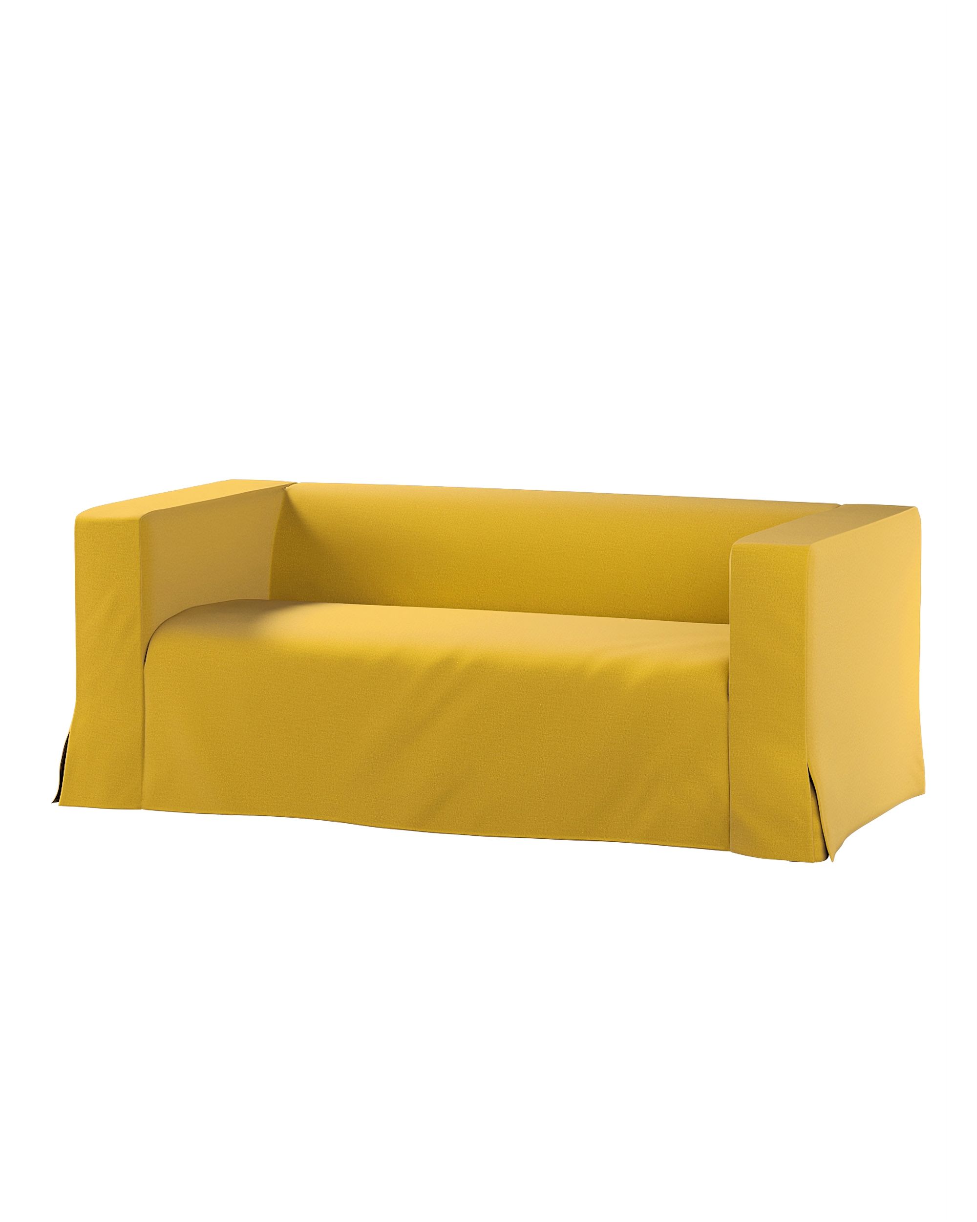 Bezug für Klippan 2-Sitzer Sofa, lang mit Kellerfalte Farbe gelb Stoff samt